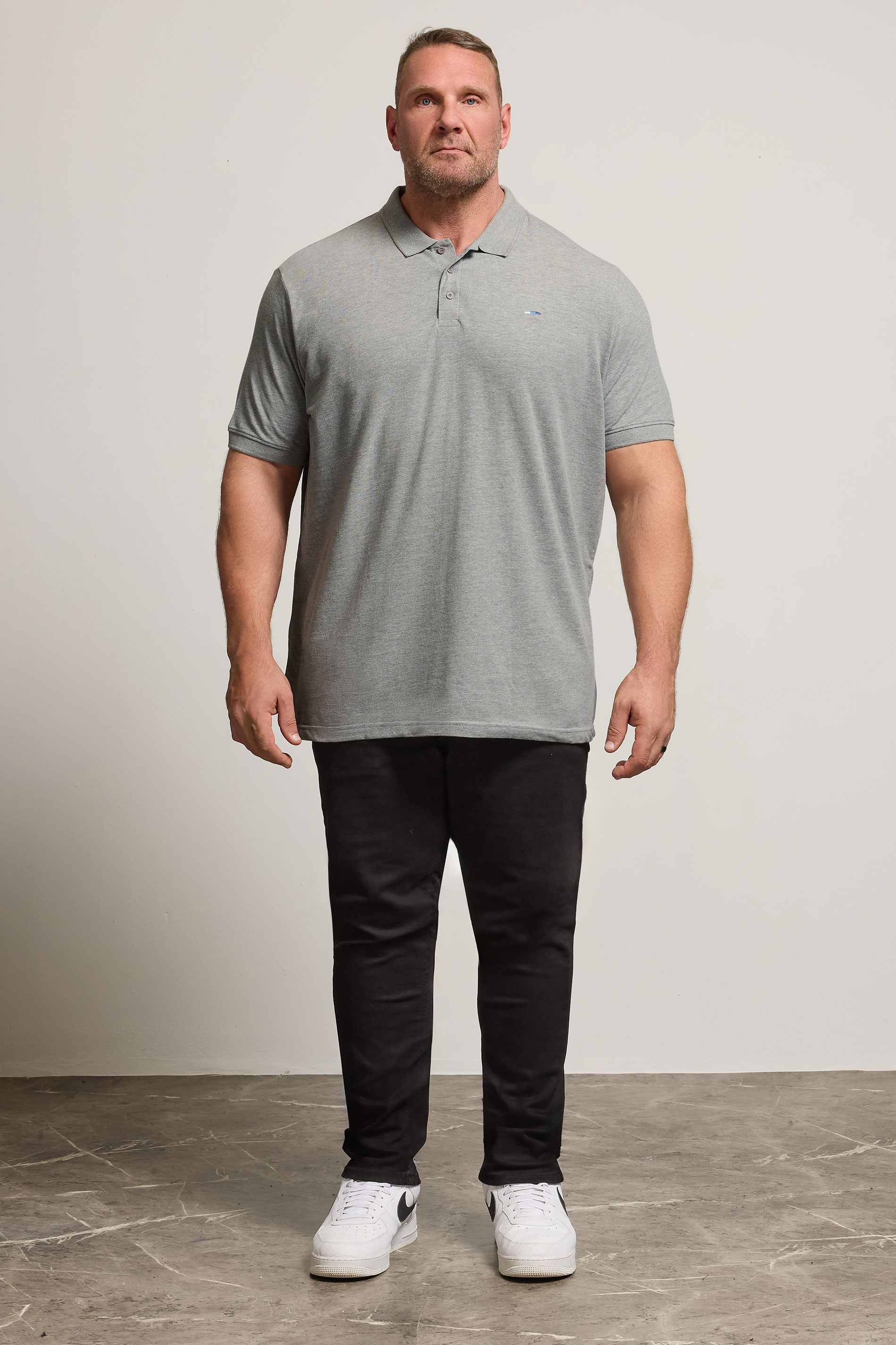 BadRhino Grey Marl Essential Polo Shirt | BadRhino 2