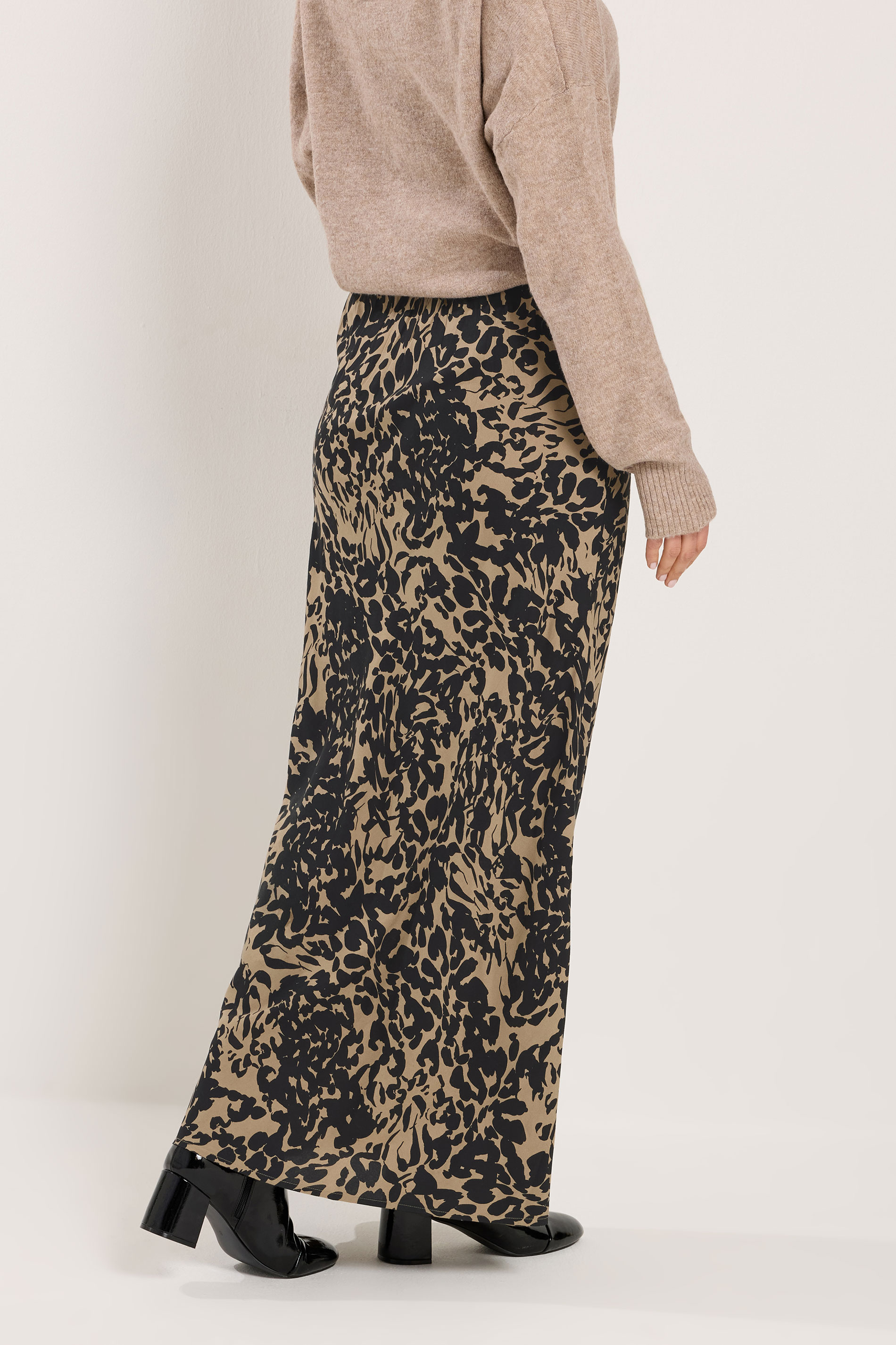 LTS Tall Women's Black Abstract Print Cotton Maxi Skirt | Long Tall Sally 2