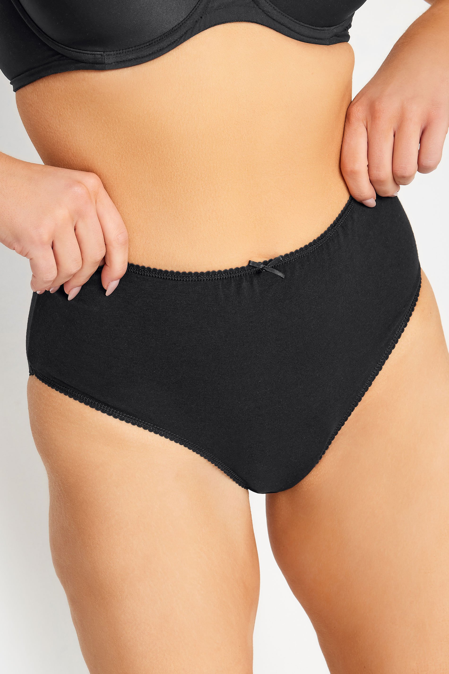 M&Co Black 5 PACK High Waisted Full Briefs | M&Co  2