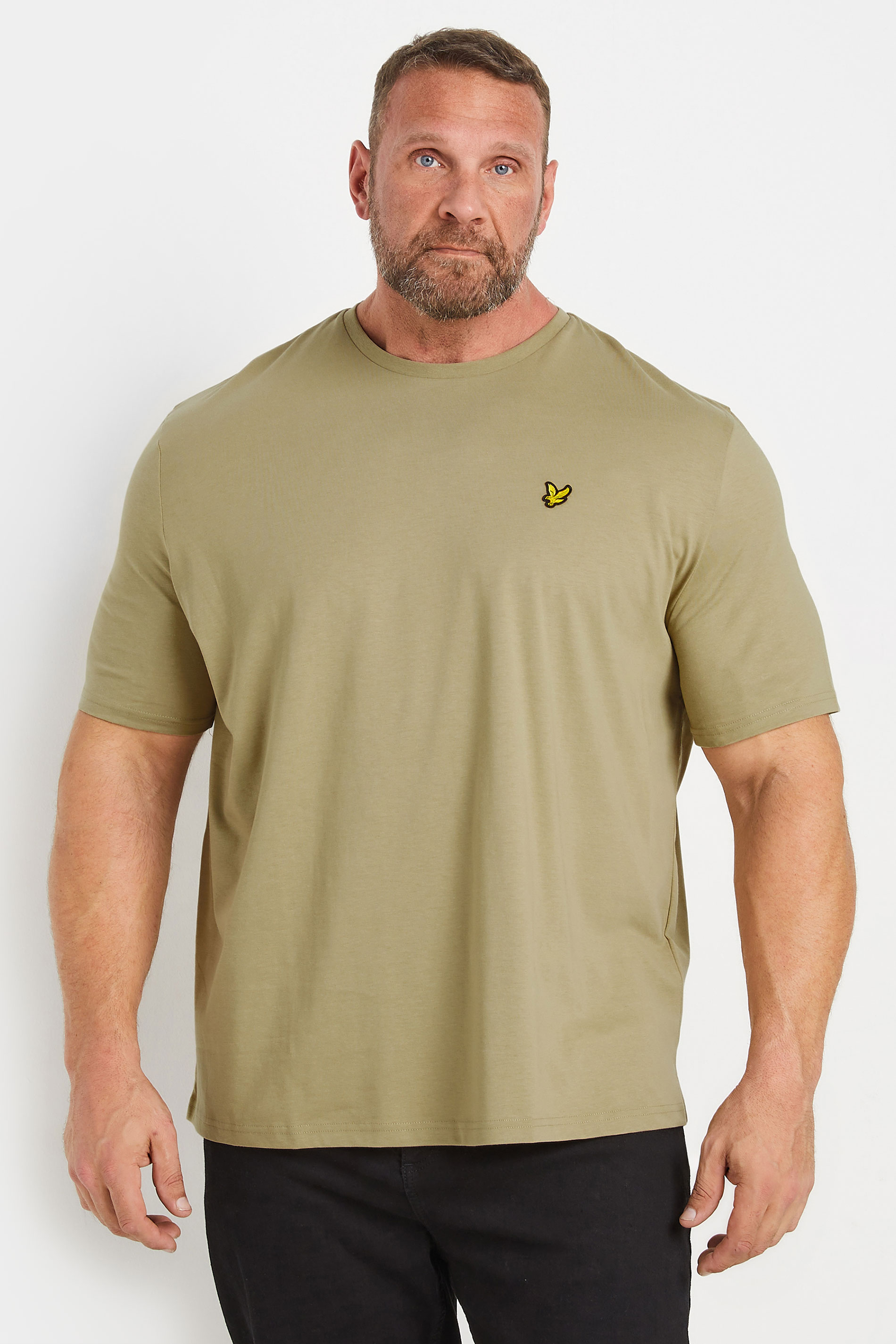 LYLE & SCOTT Big & Tall Sage Green Plain T-Shirt | BadRhino 3