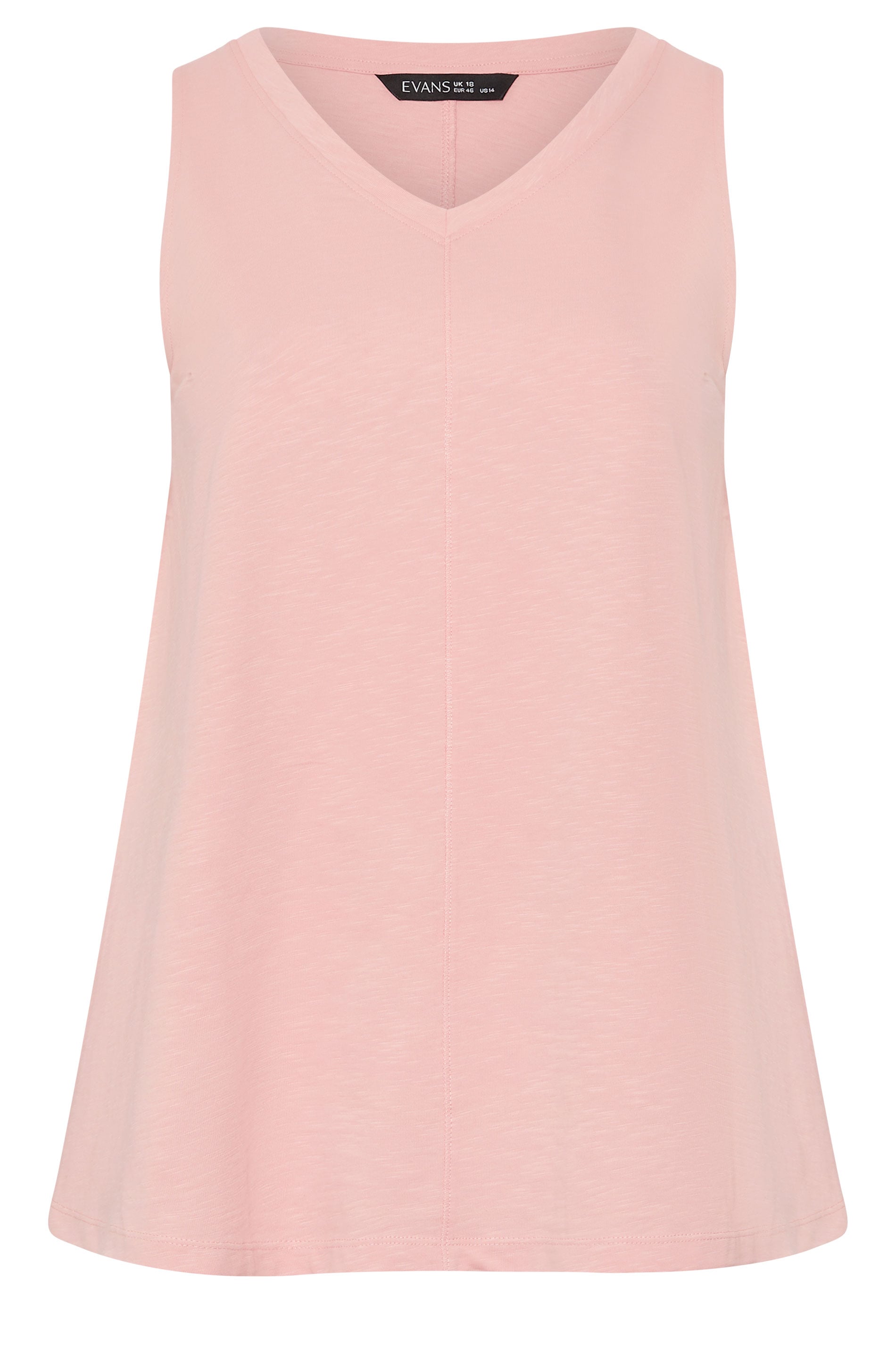 EVANS Plus Size Pink Premium Cotton Vest Top | Evans 5