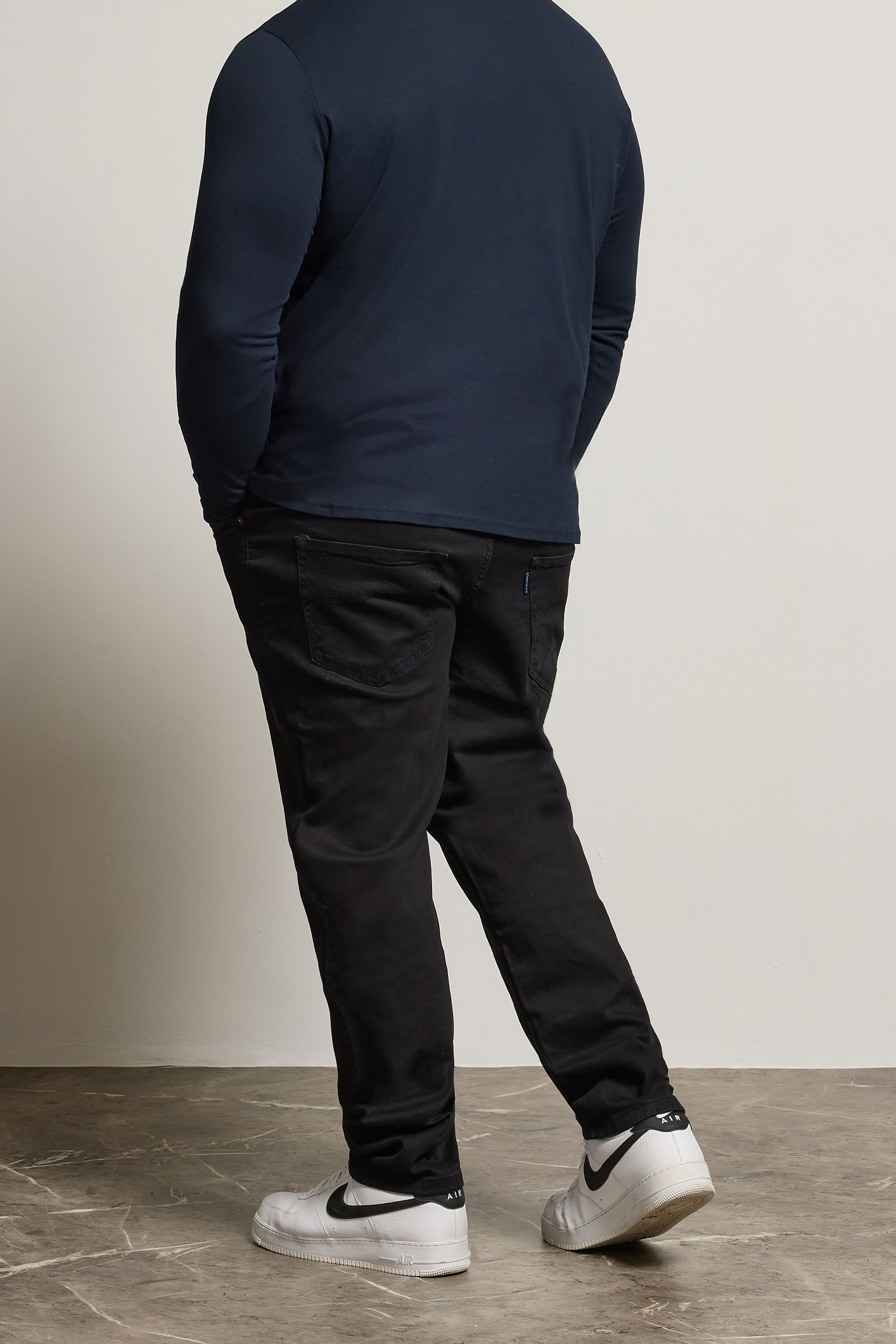 BadRhino Big & Tall Black Straight Leg Stretch Jeans | BadRhino 2