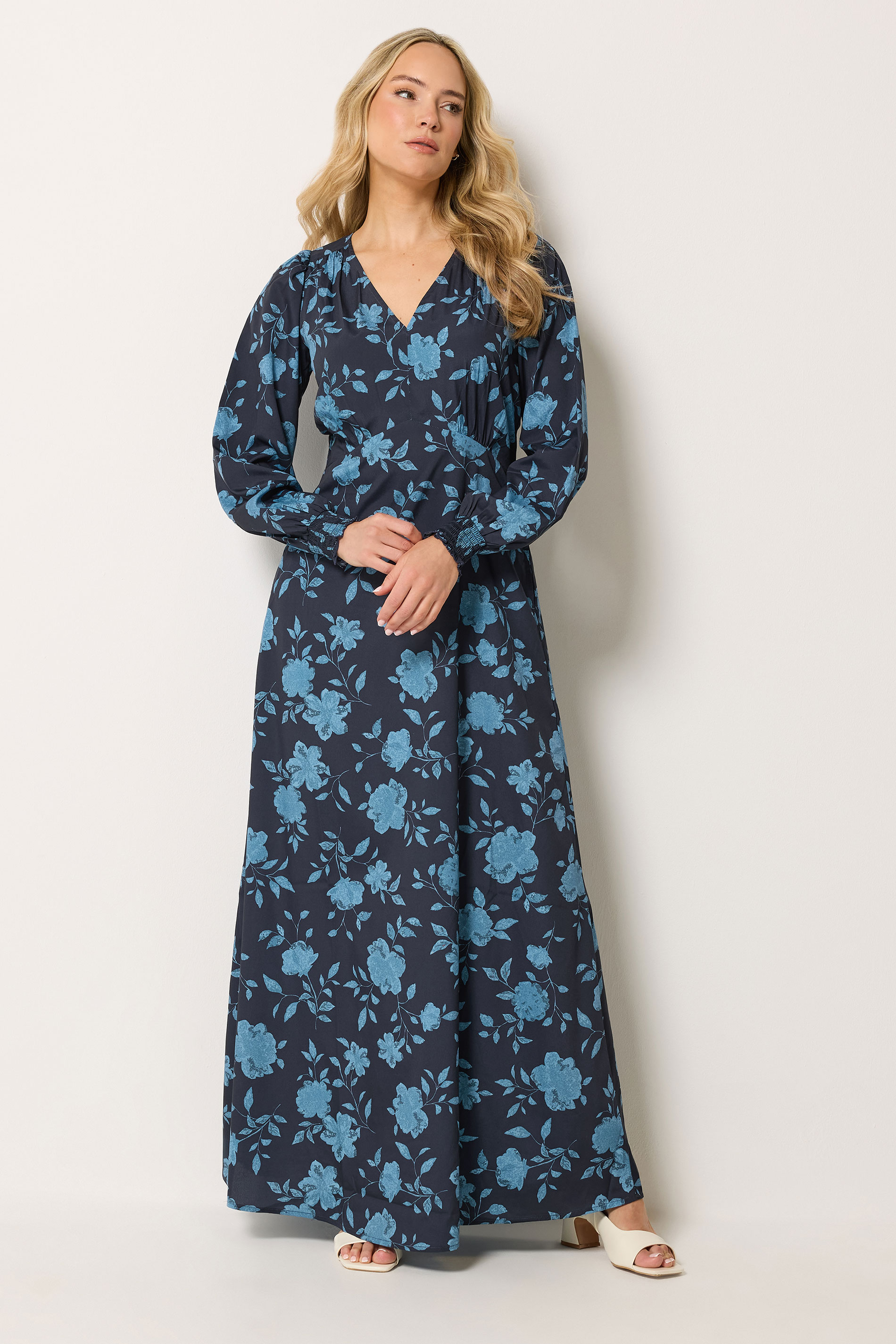LTS Tall Women's Navy Blue Floral Maxi Dress | Long Tall Sally 2