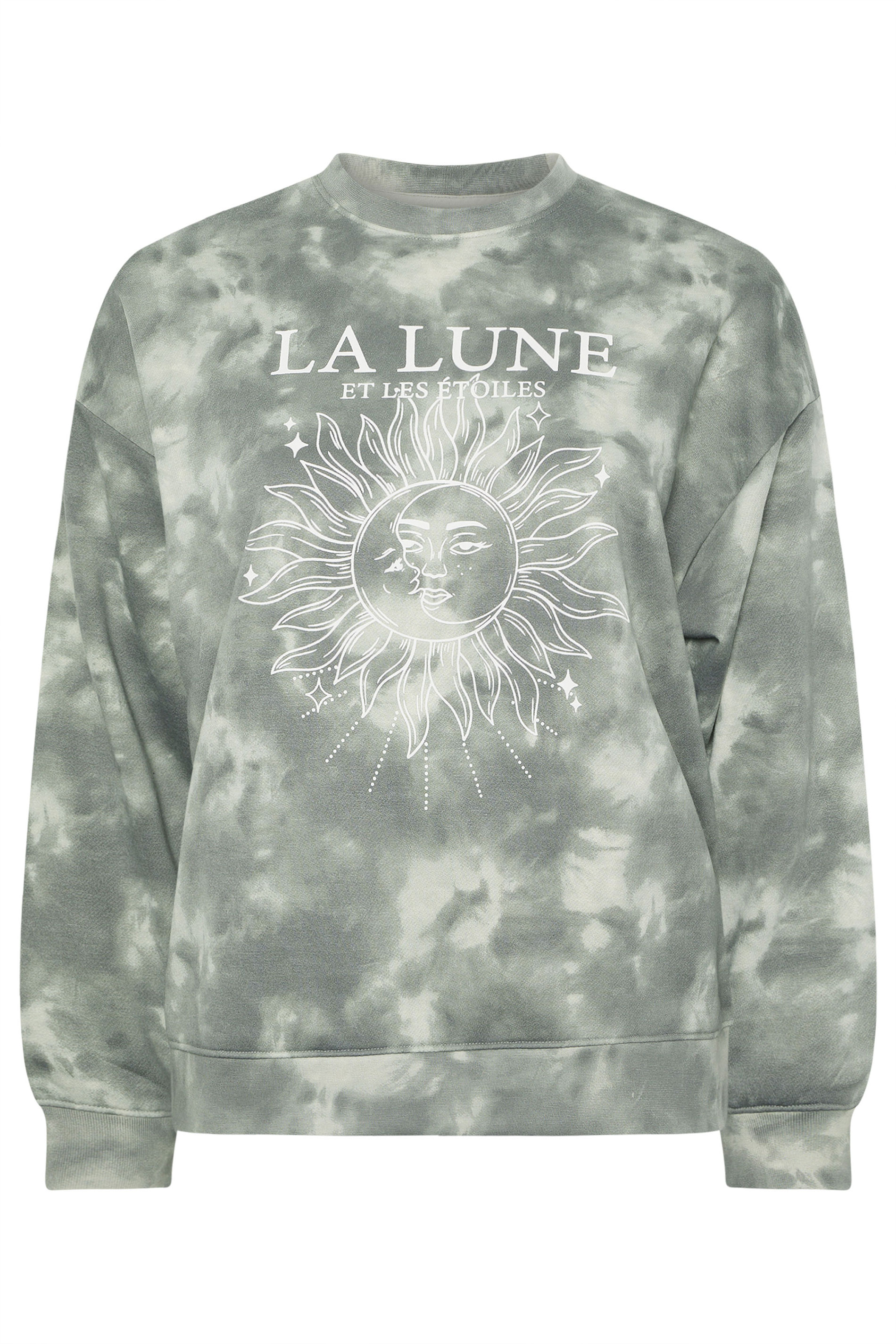 LIMITED COLLECTION Plus Size Grey 'La Lune' Tie Dye Sweatshirt | Yours Clothing 6