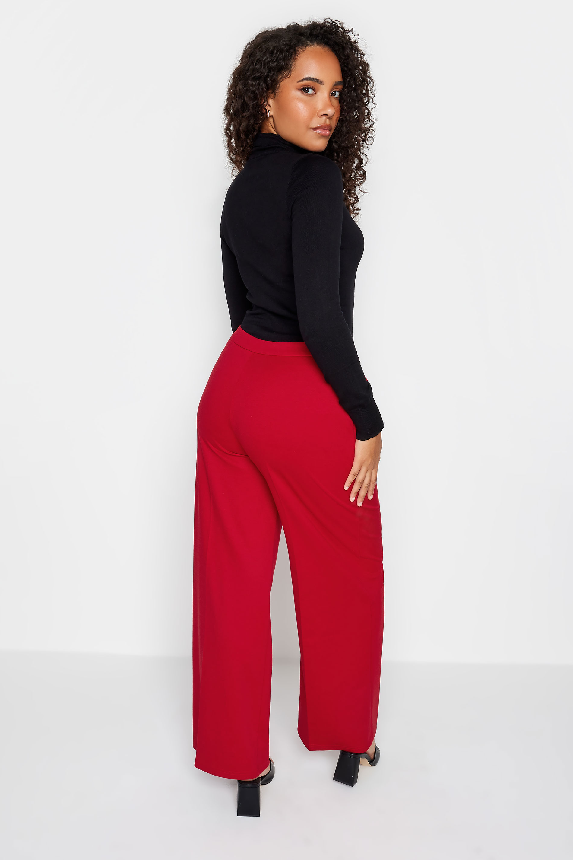 M&Co Red Ponte Wide Leg Trousers | M&Co