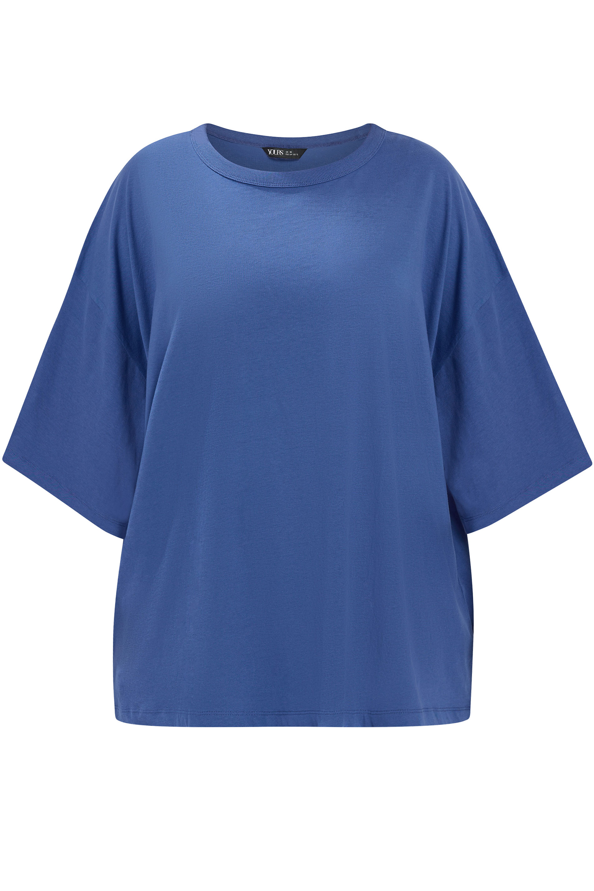 YOURS Plus Size Cobalt Blue Oversized Boxy T-Shirt | Yours Clothing 5