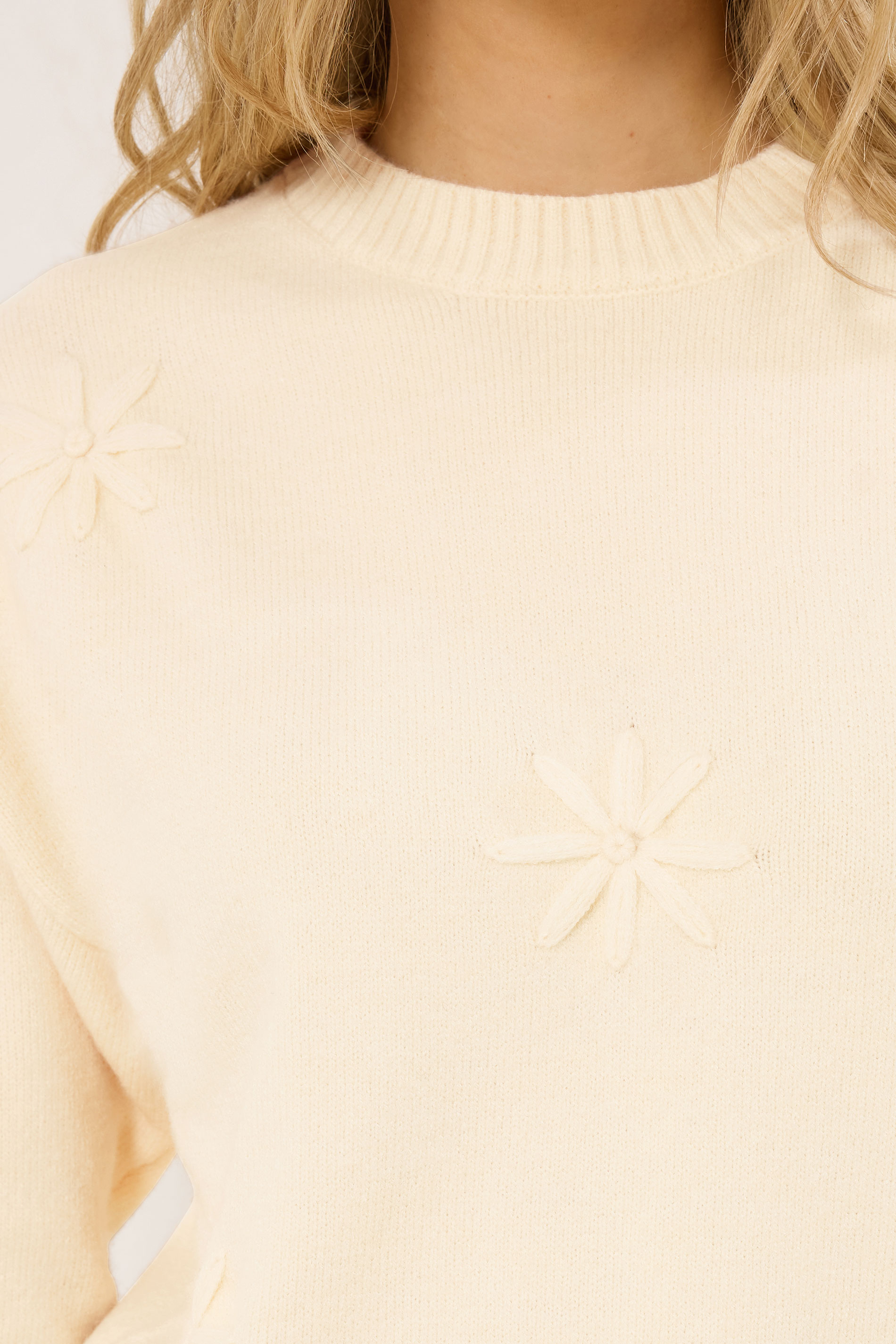 LTS Tall Ivory White Floral Embroidered Jumper | Long Tall Sally  4