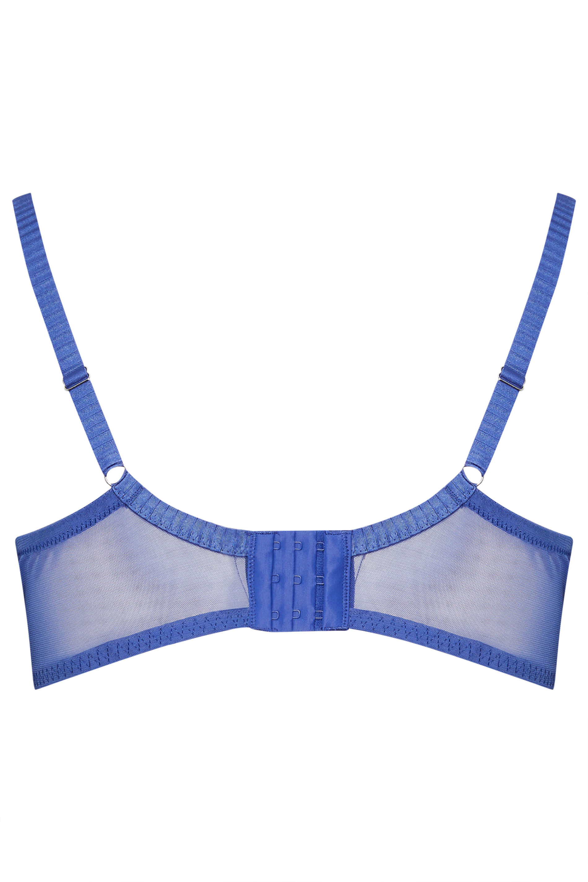 YOURS Plus Size Blue Floral Embroidered Plunge Bra | Yours Clothing 6