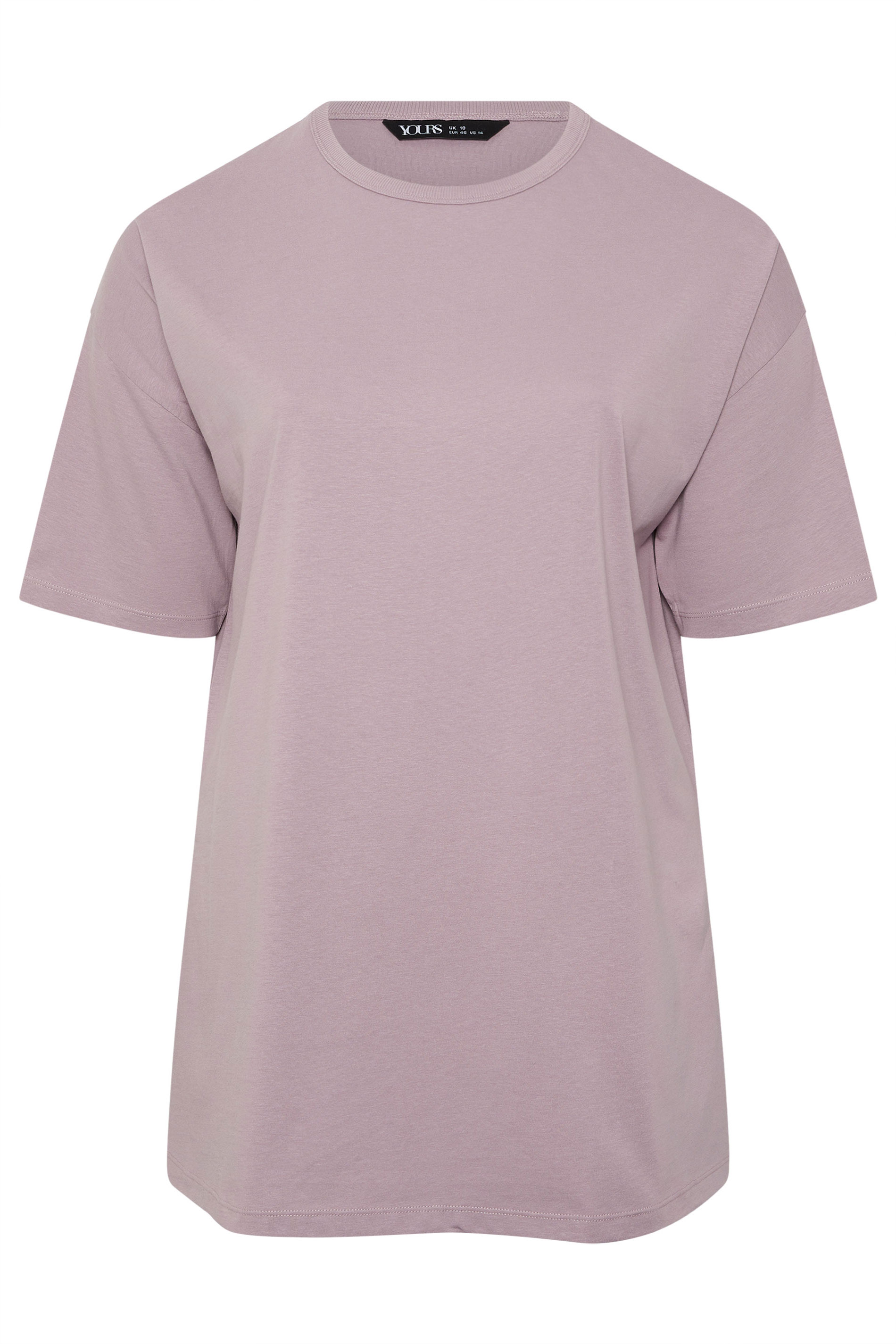 YOURS Plus Size Lilac Longline T-Shirt | Yours Clothing 5