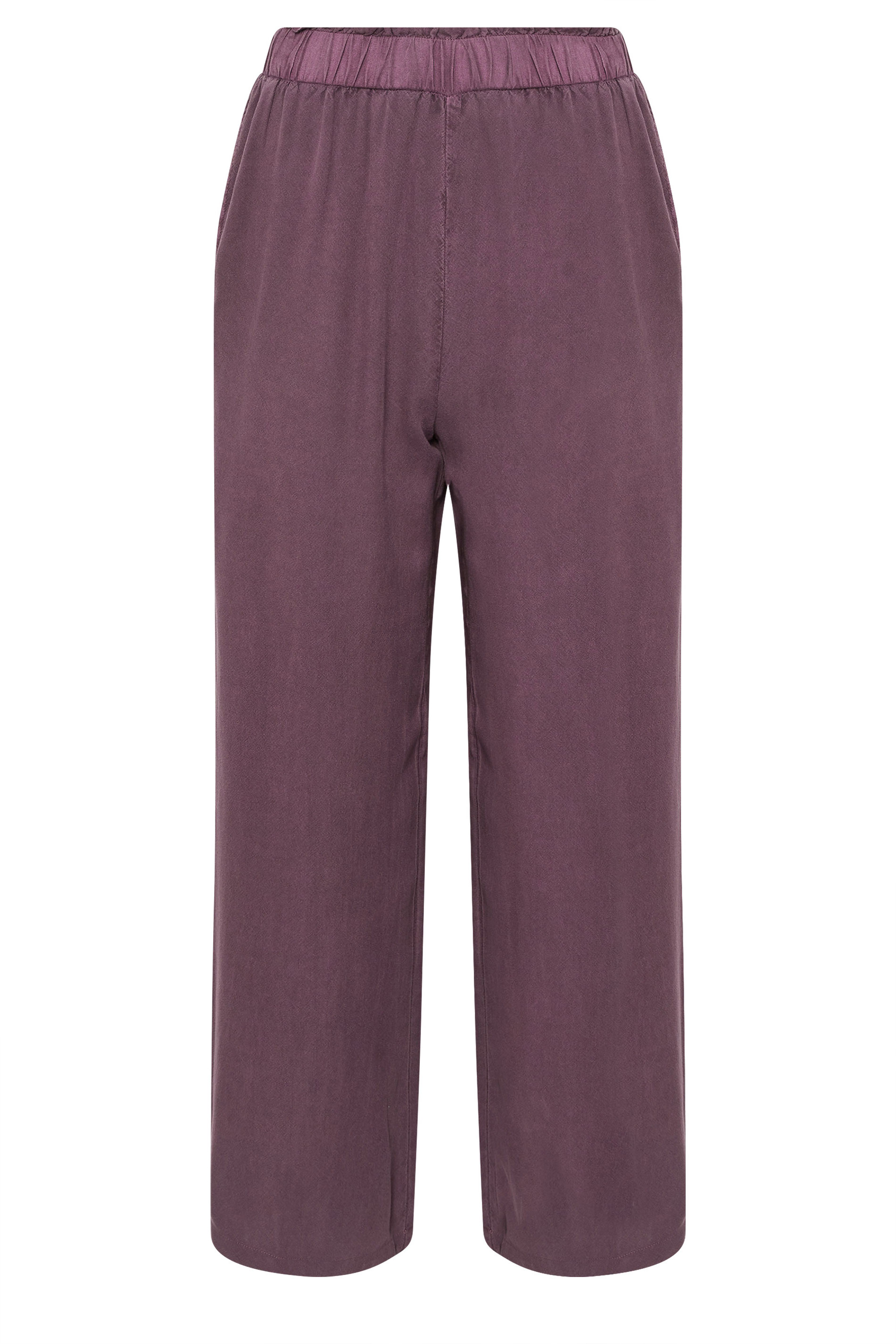 PixieGirl Petite Women's Purple Acid Wash Wide Leg Trousers | PixieGirl 5