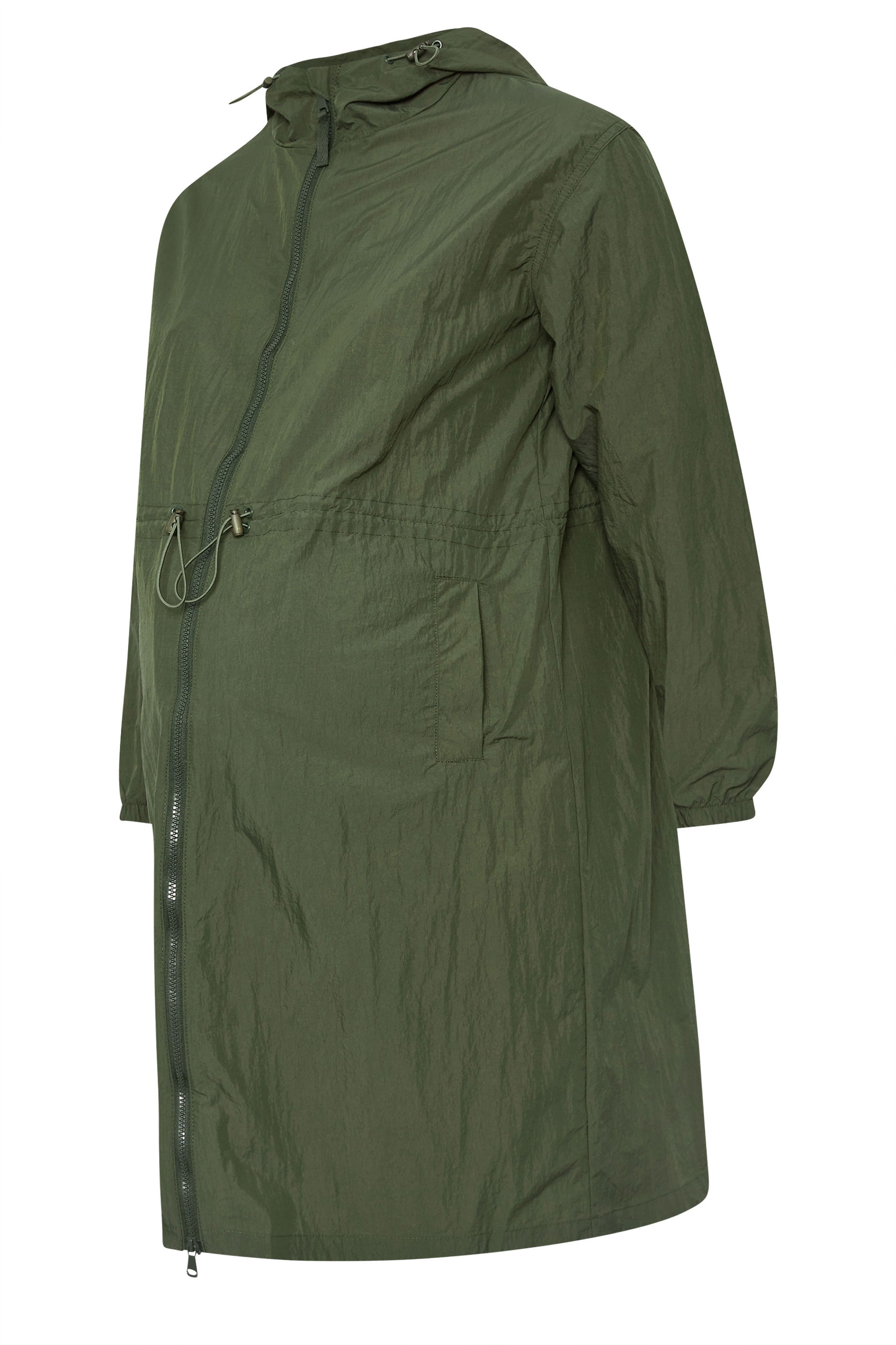 BUMP IT UP MATERNITY Plus Size Green Lightweight Parka Jacket | Yours Clothing 10
