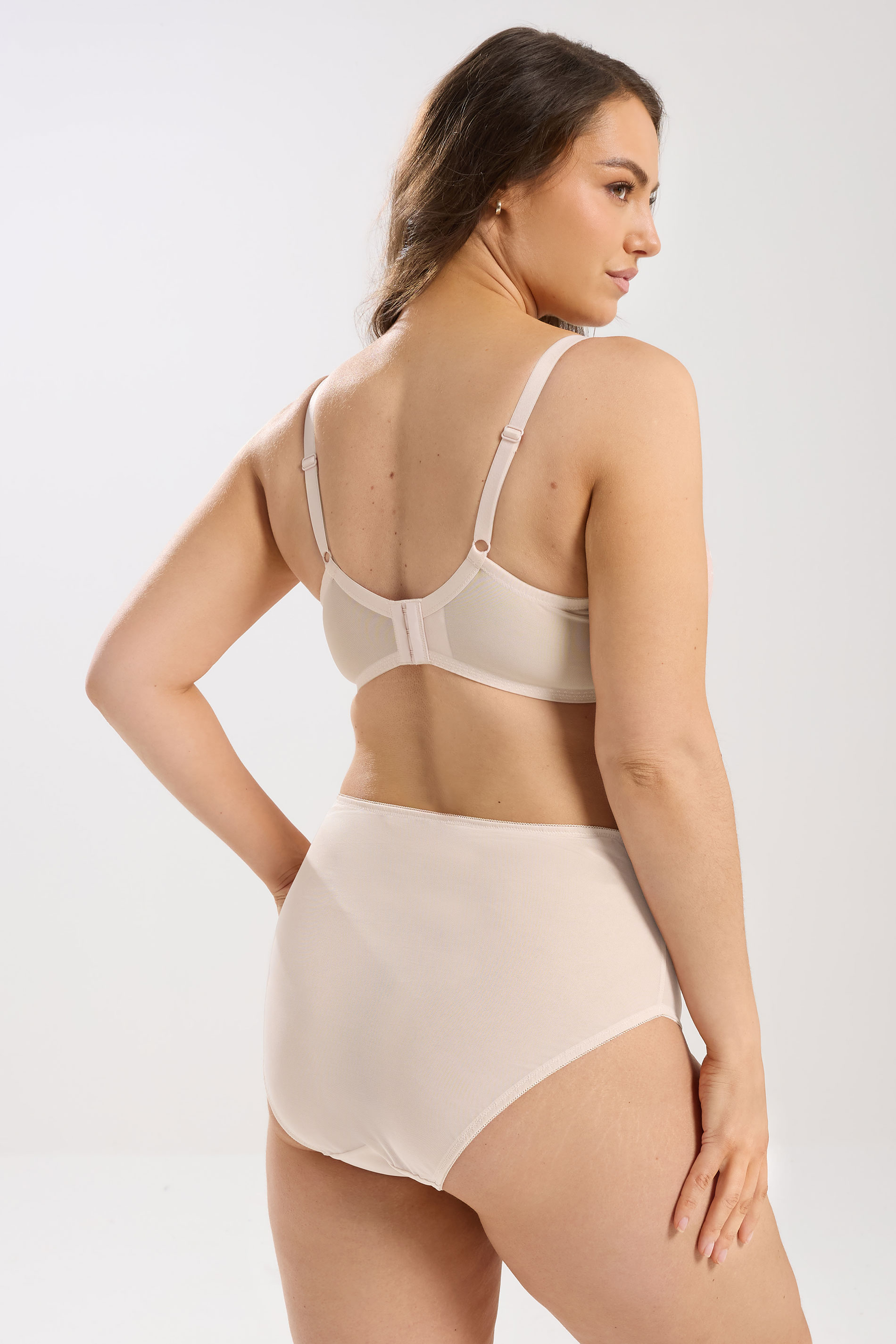 YOURS Plus Size Light Pink Lace Padded T-Shirt Bra | Yours Clothing 2
