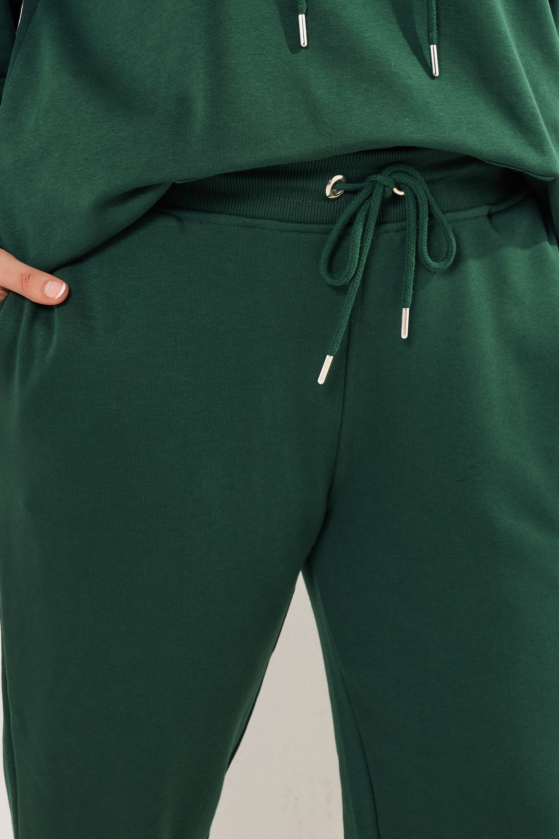 YOURS Plus Size Green Tie Cuffed Joggers | Yours Clothing 4