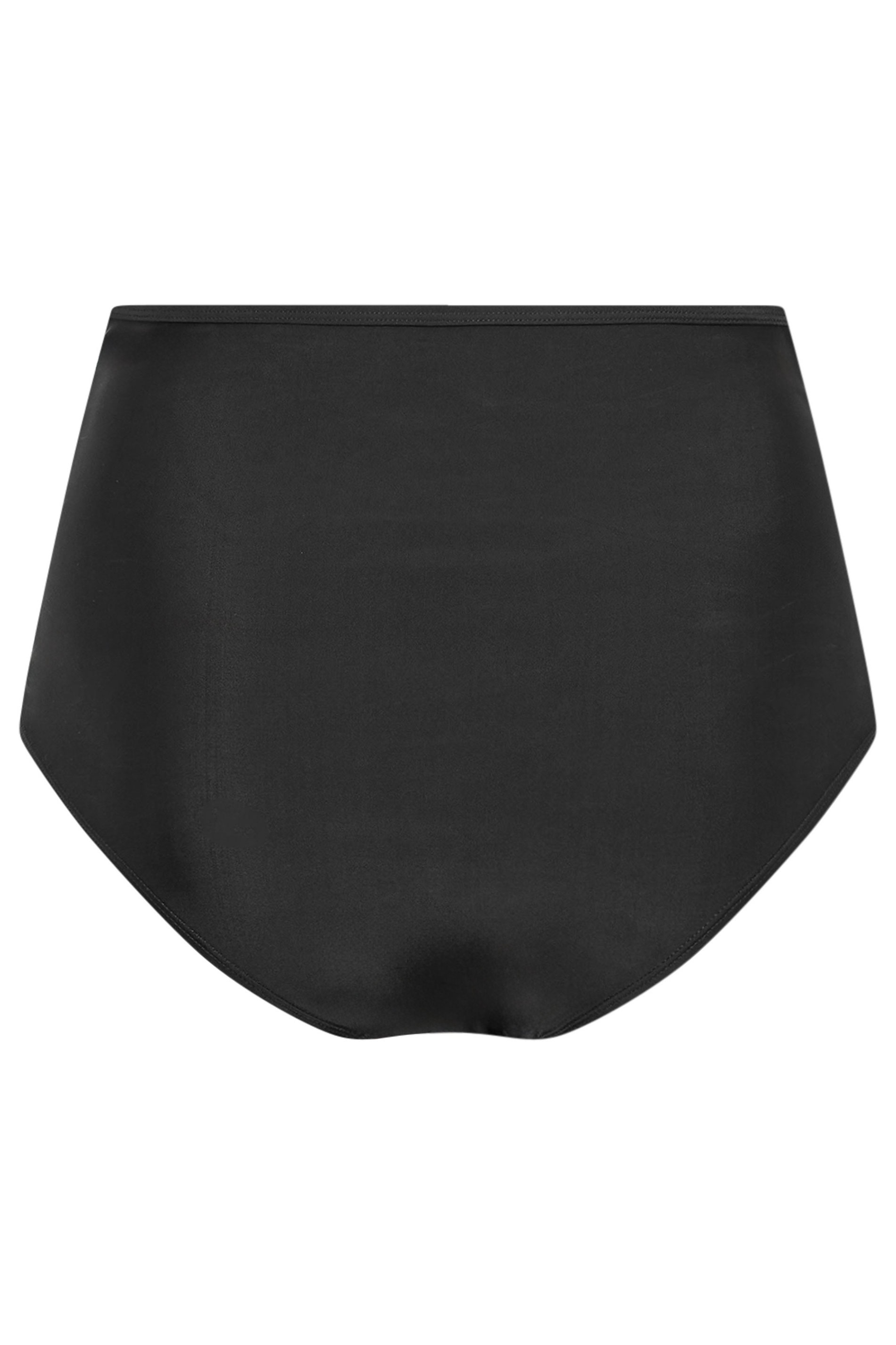 YOURS Plus Size Black Ruched Super High Waisted Tummy Control Bikini Briefs | Yours Clothing 10