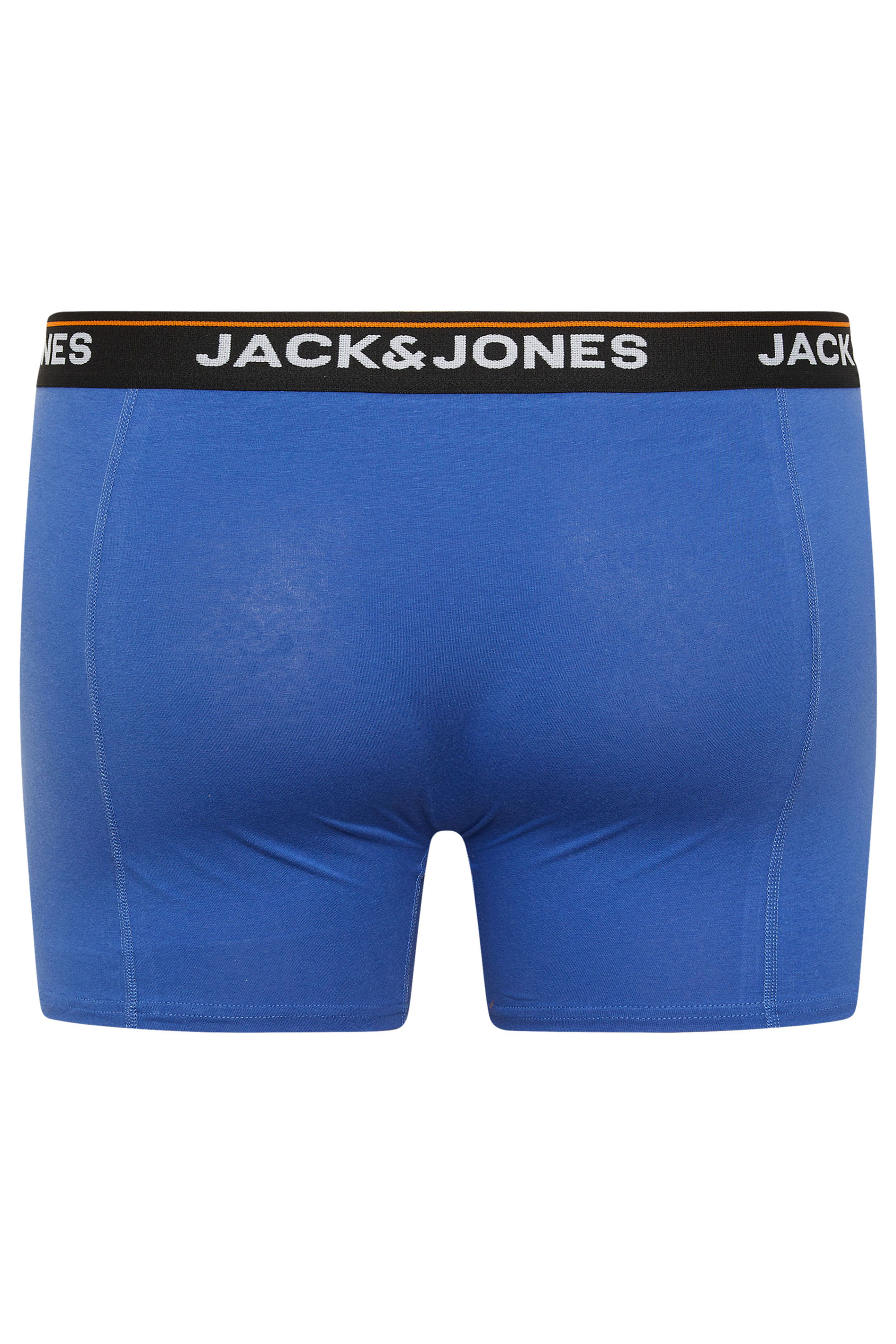 JACK & JONES Big & Tall 3 Pack Black/Blue/Orange Boxers | BadRhino 8
