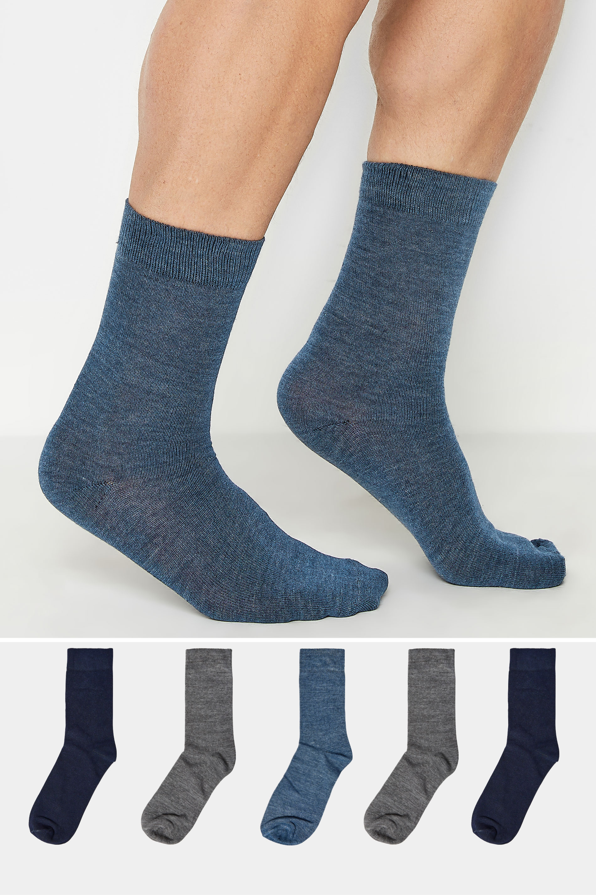 BadRhino Blue & Grey 5 Pack Ankle Socks | BadRhino 3