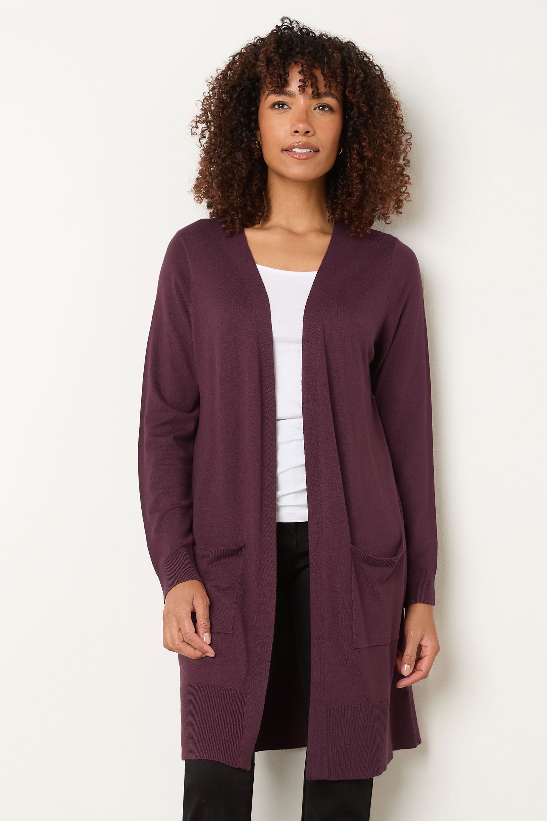 M&Co Berry Purple Longline Cardigan | M&Co 3
