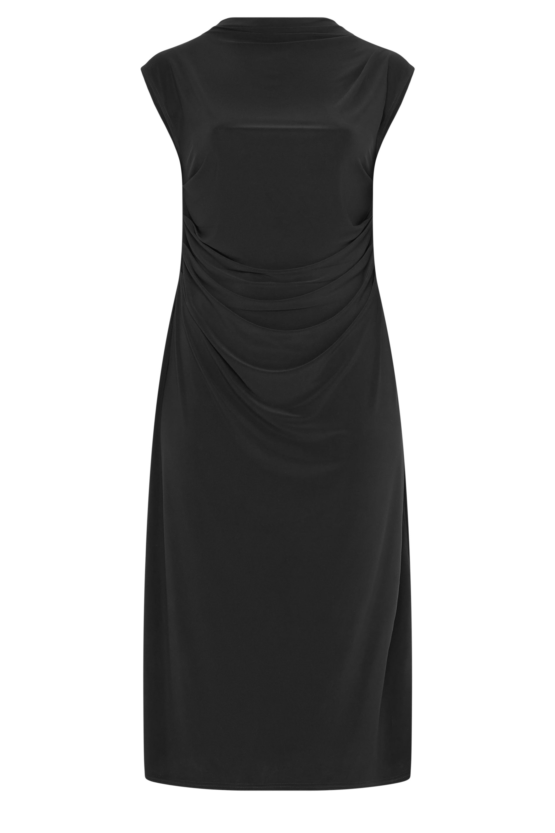 YOURS LONDON Plus Size Black Drape Maxi Dress | Yours Clothing 5