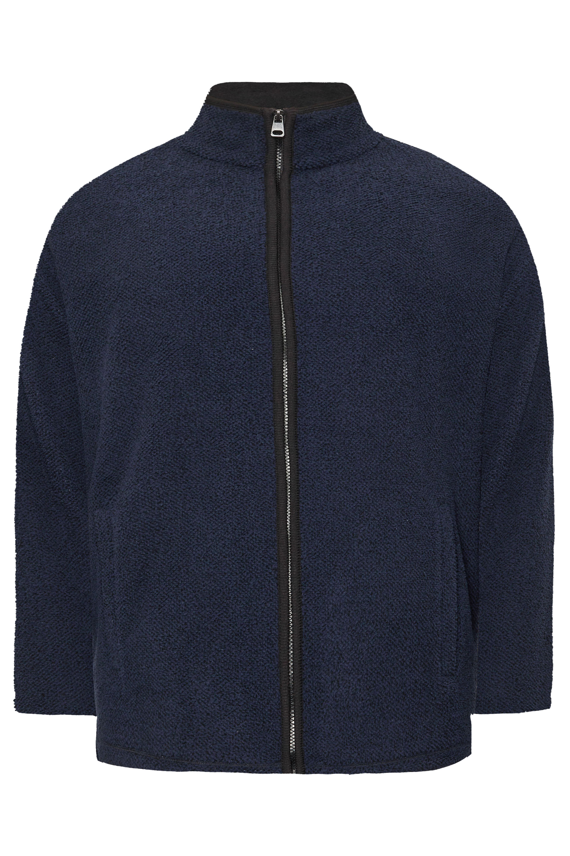 BadRhino Big & Tall Navy Blue Textured Zip Through Fleece | BadRhino 2