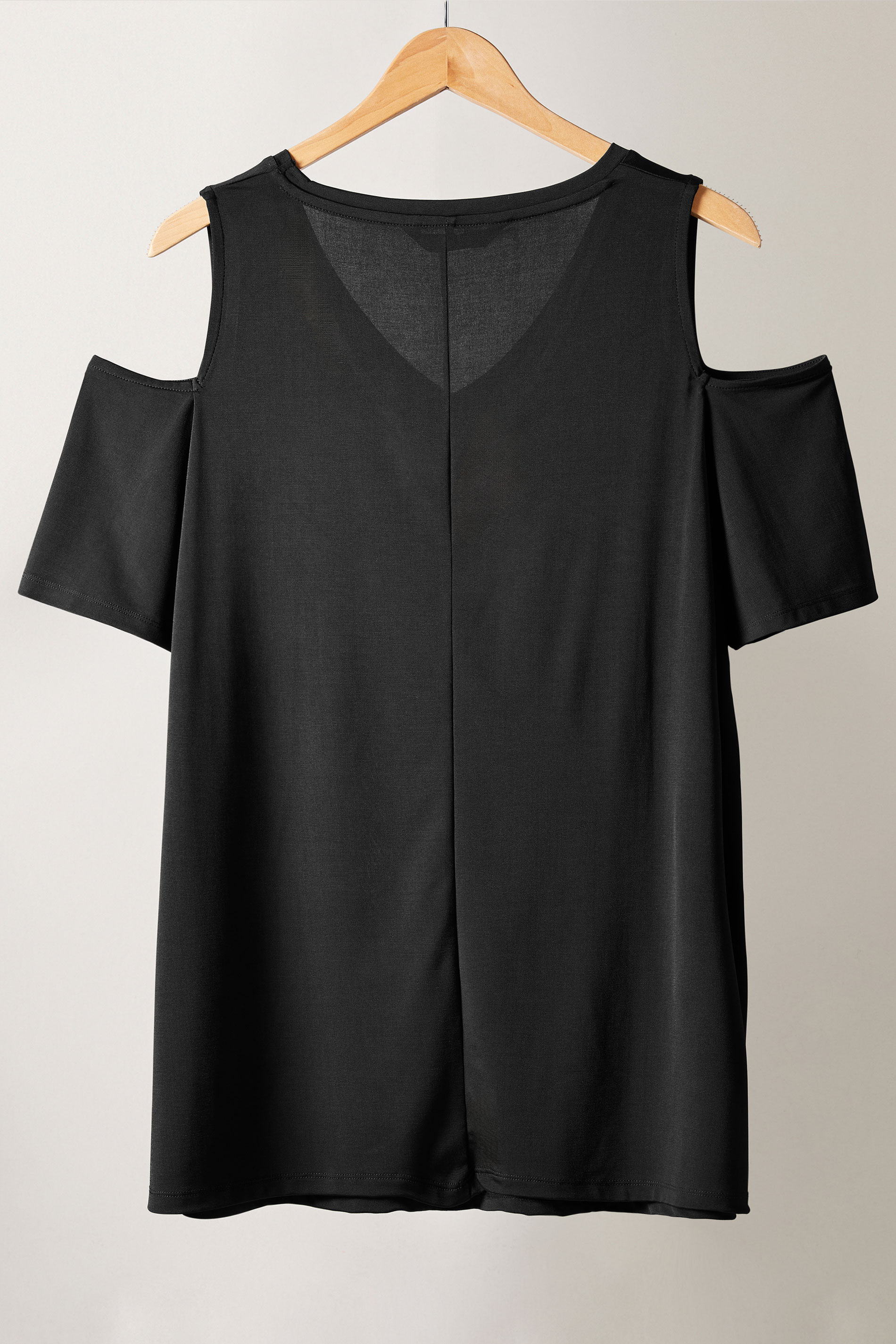 EVANS Curve Black Cold Shoulder Top | Evans 6