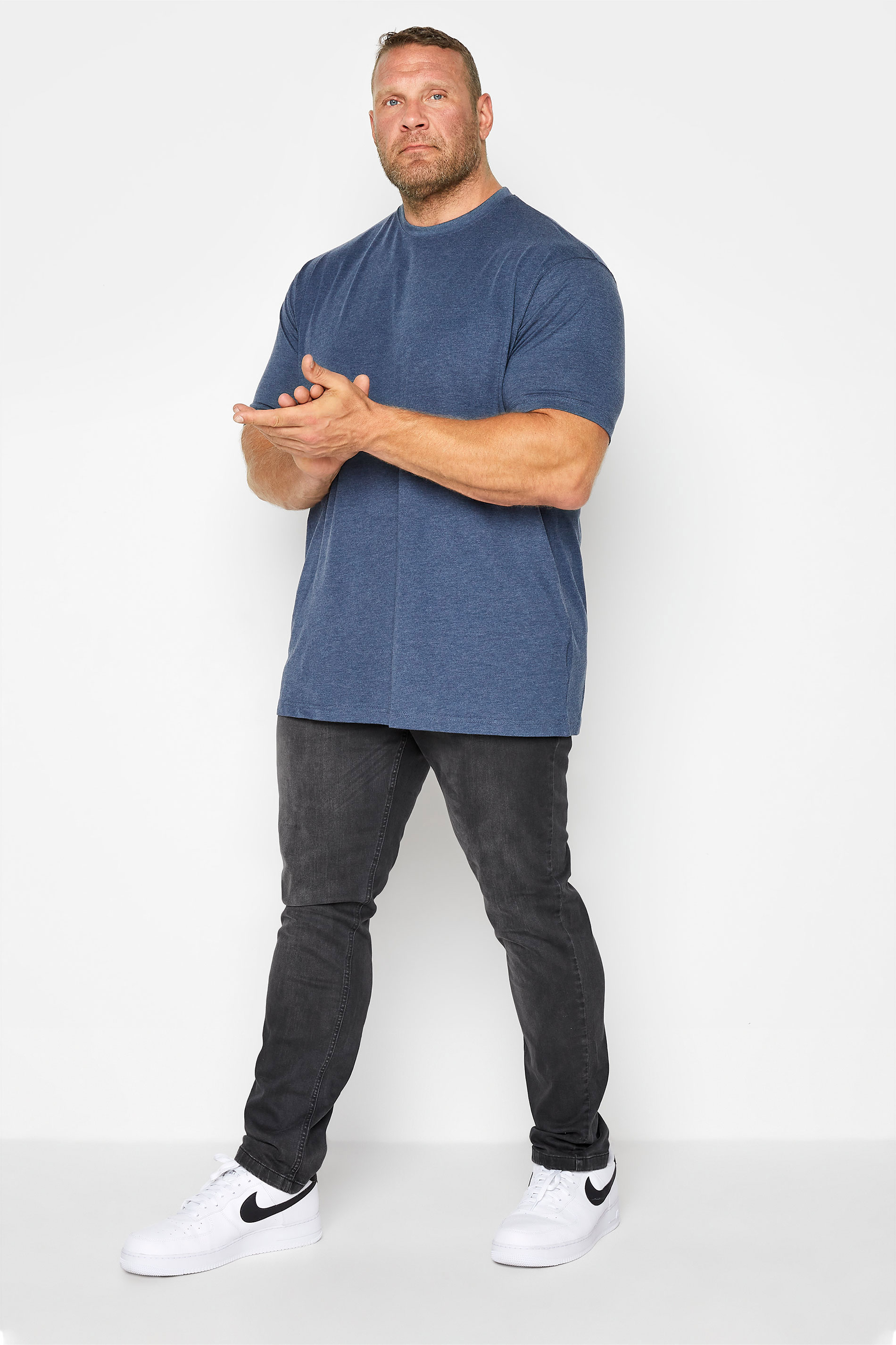 D555 Grey Tapered Stretch Jeans | BadRhino 1