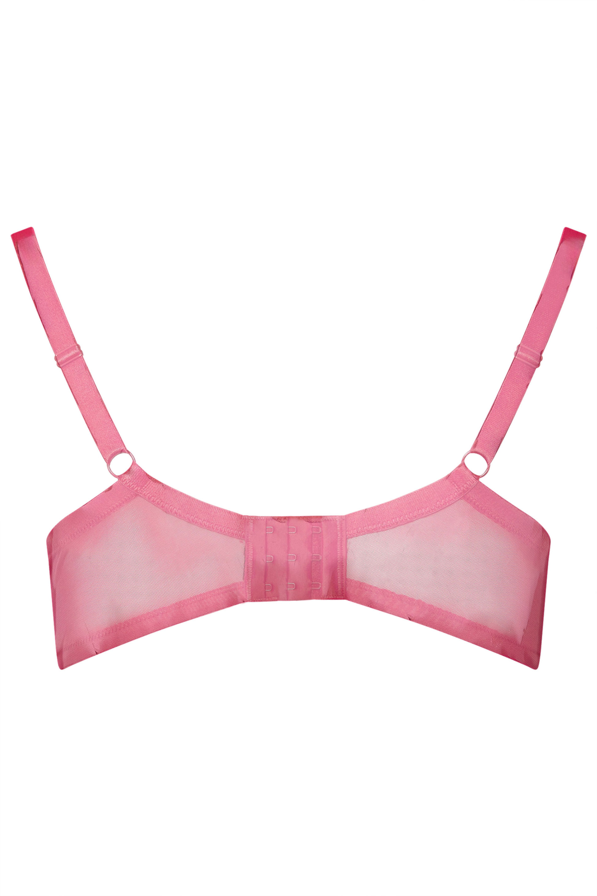 YOURSET 2 PACK Plus Size Pink & Black Lace Mesh Underwired Bras | Yours Clothing 10