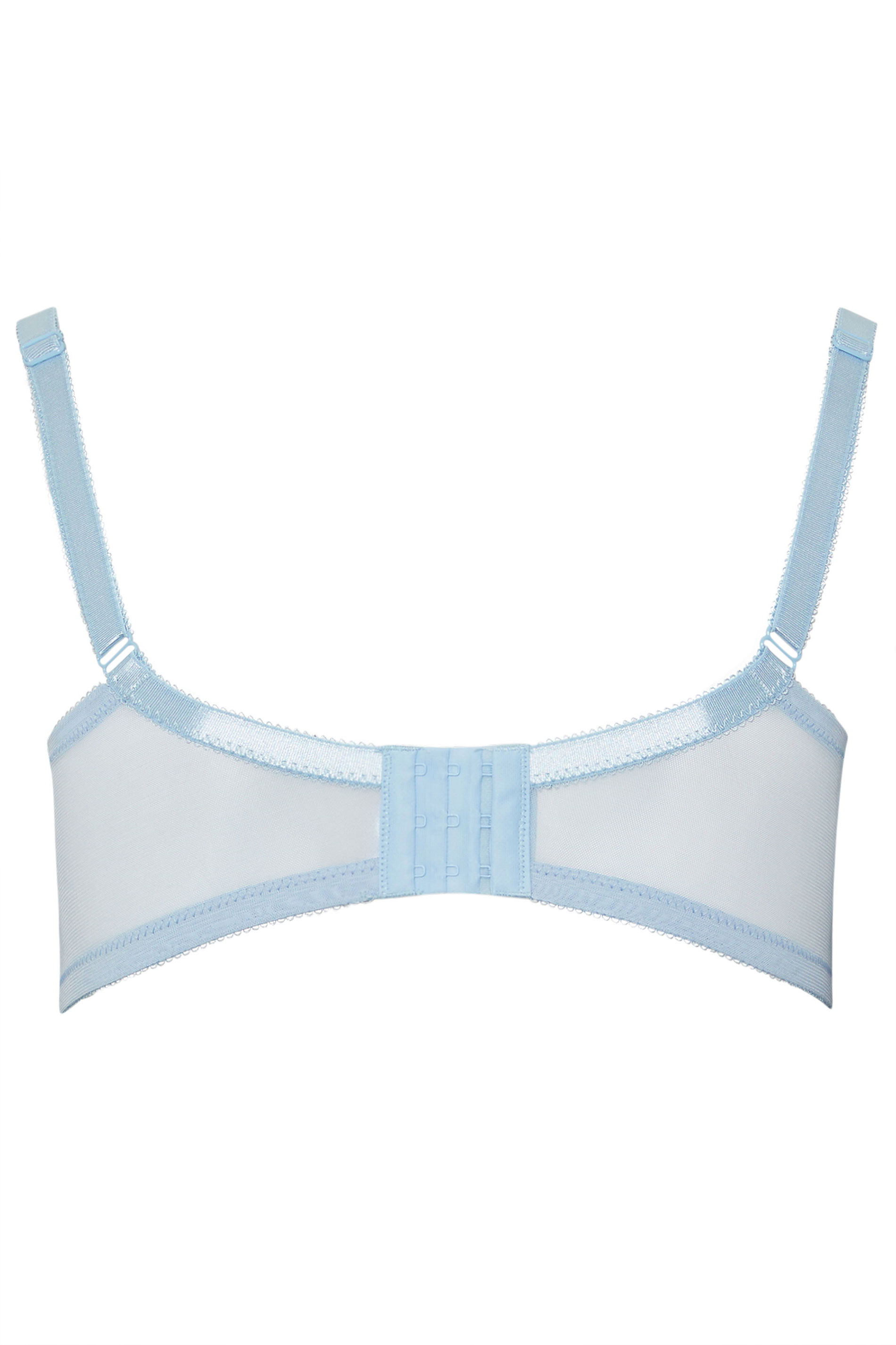 YOURSET 2 PACK Curve Blue & White Cotton Lace Trim Non-Padded Non-Wired Bralettes | Yours Clothing 11