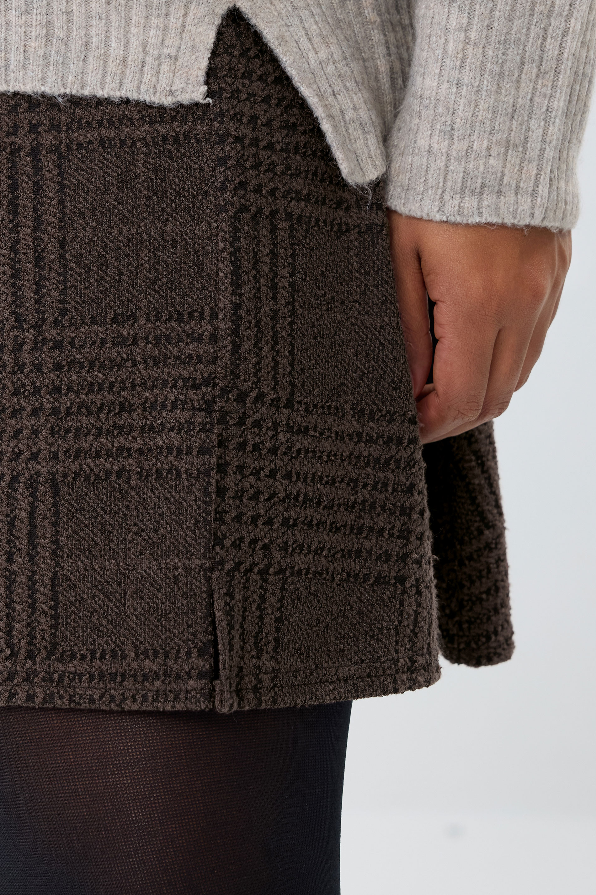 YOURS Plus Size Brown Check Mini Skirt | Yours Clothing 4