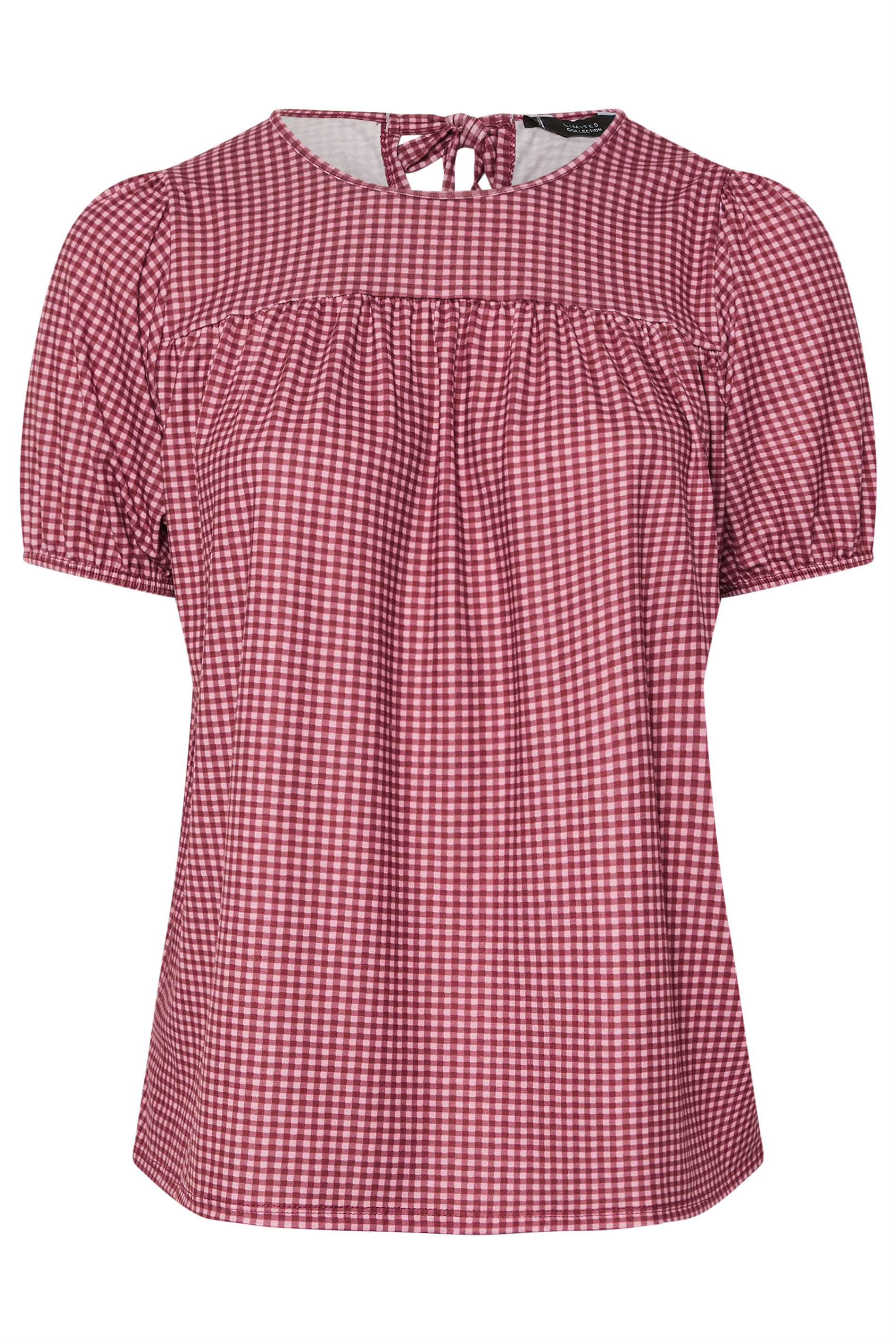LIMITED COLLECTION Plus Size Red Gingham Tie Back Top | Yours Clothing 5