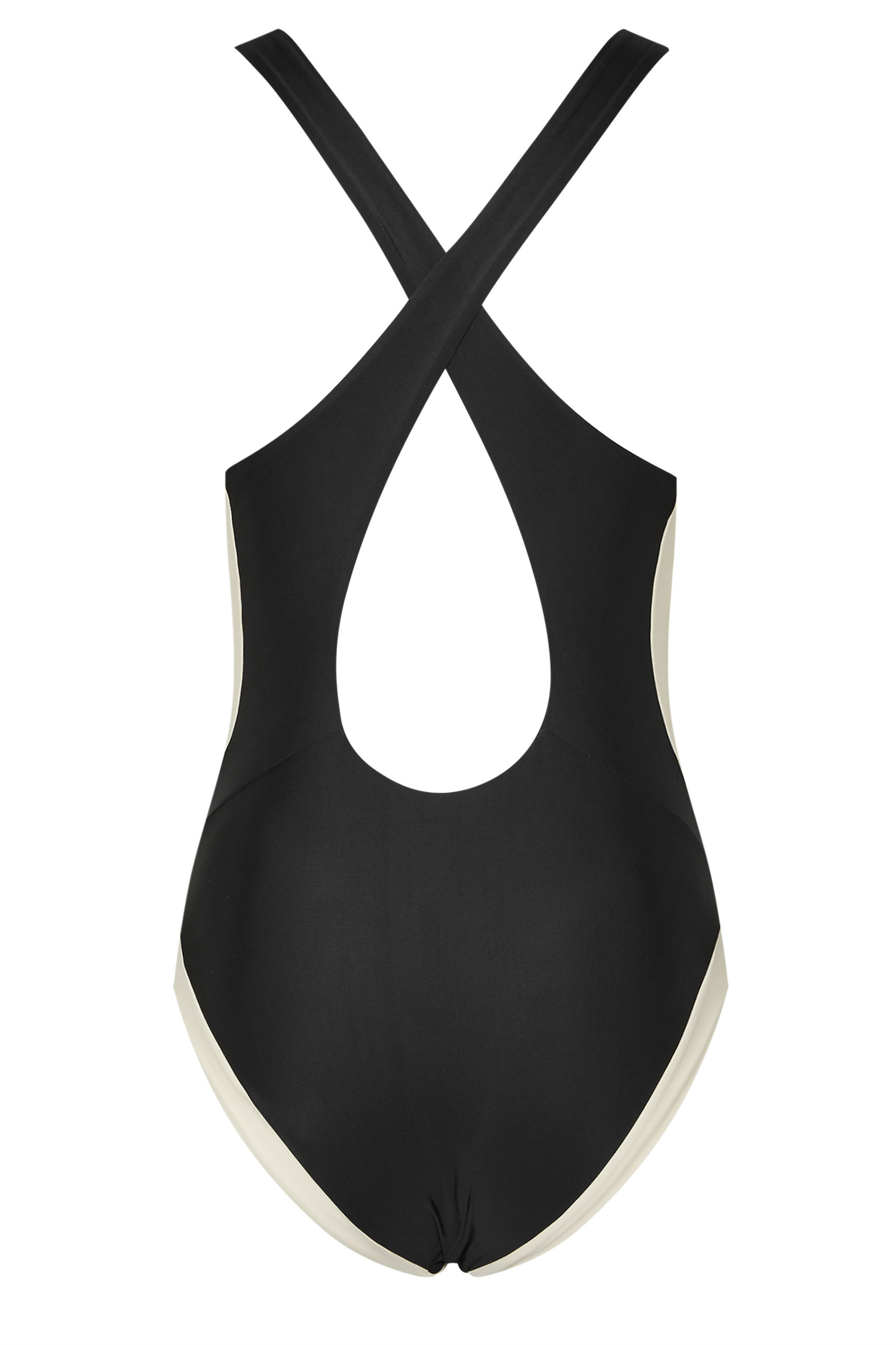 LTS Tall Women's Black & White Colourblock Sporty Swimsuit | Long Tall Sally 7