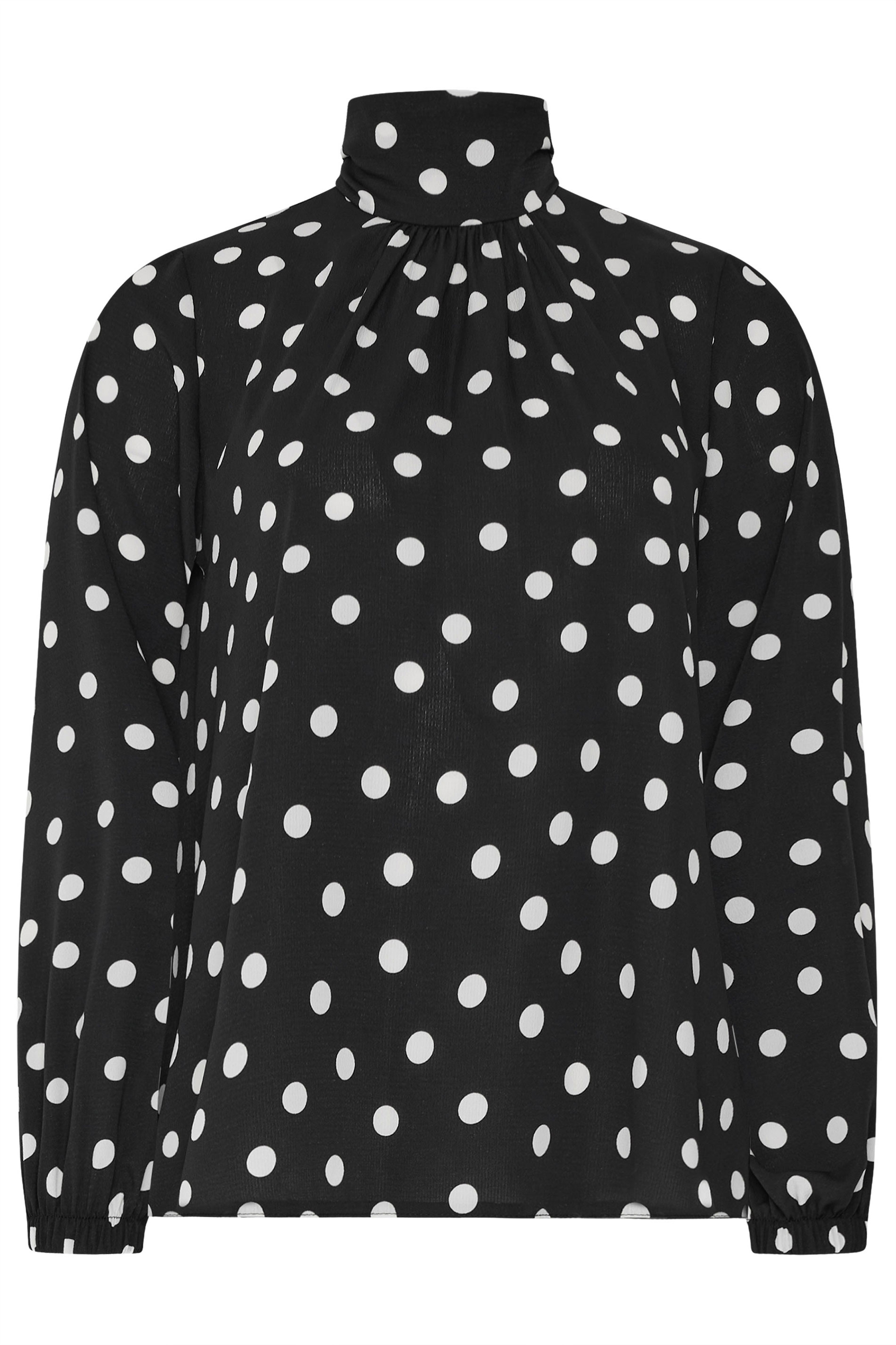 M&Co Black Polka Dot Tie Back Blouse | M&Co 5