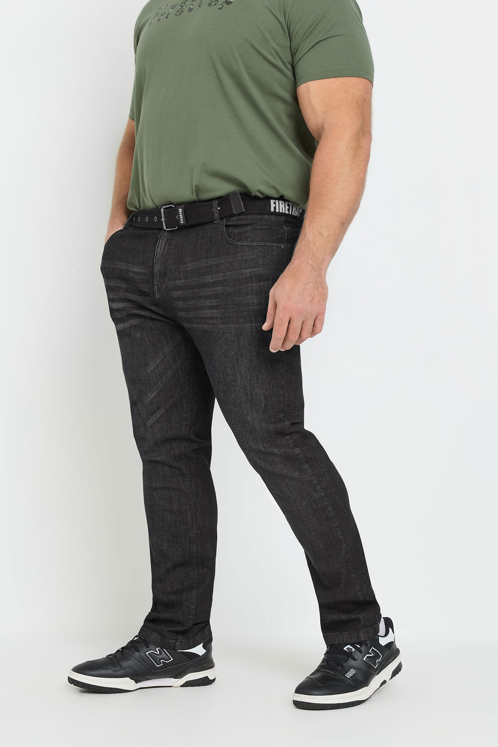 FIRETRAP Big & Tall Black Wash Jeans | BadRhino 3