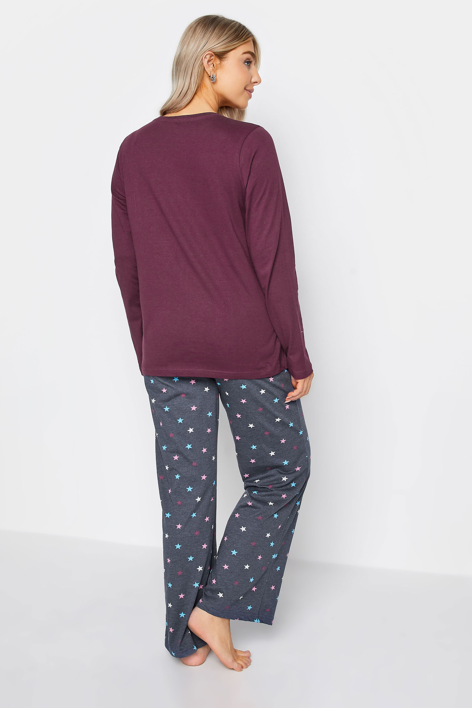 M&Co Purple Cotton 'Look to the Stars' Wide Leg Pyjama Set | M&Co 3