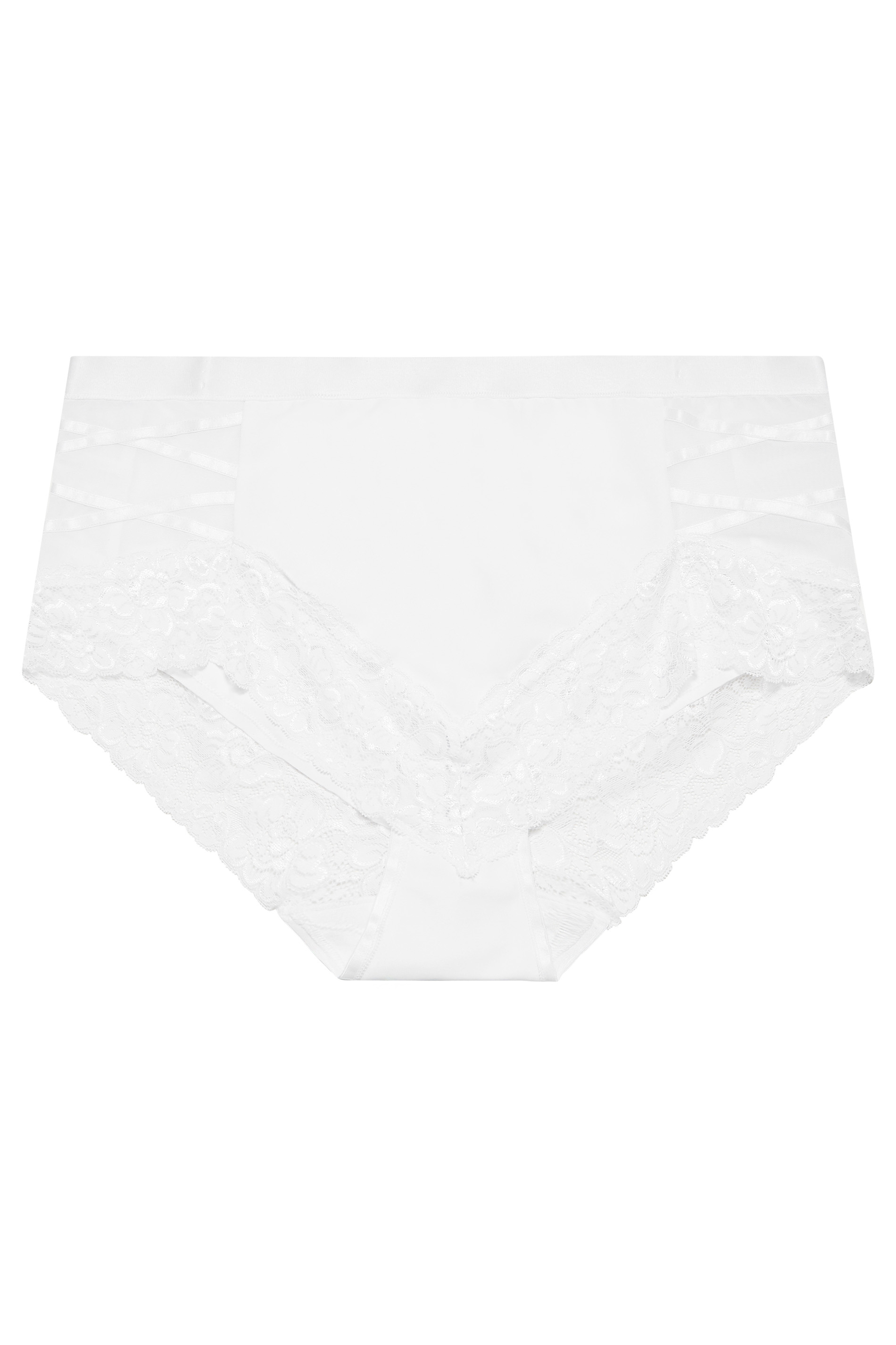 YOURS Curve Plus Size White Strap Control Full Briefs | Yours Clothing  3
