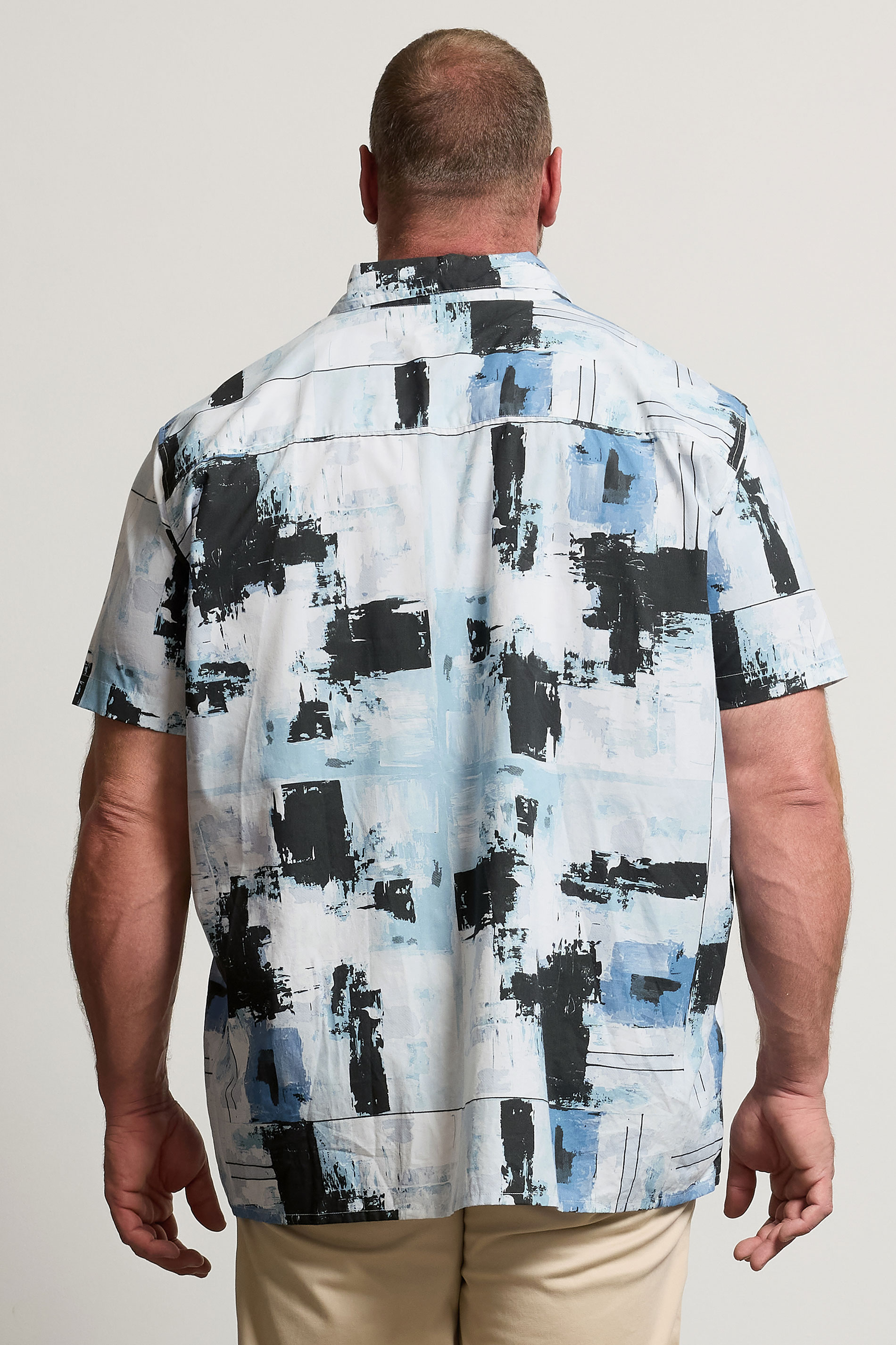 BadRhino Big & Tall Black & Blue Distressed Peached Short Sleeve Shirt | BadRhino 2