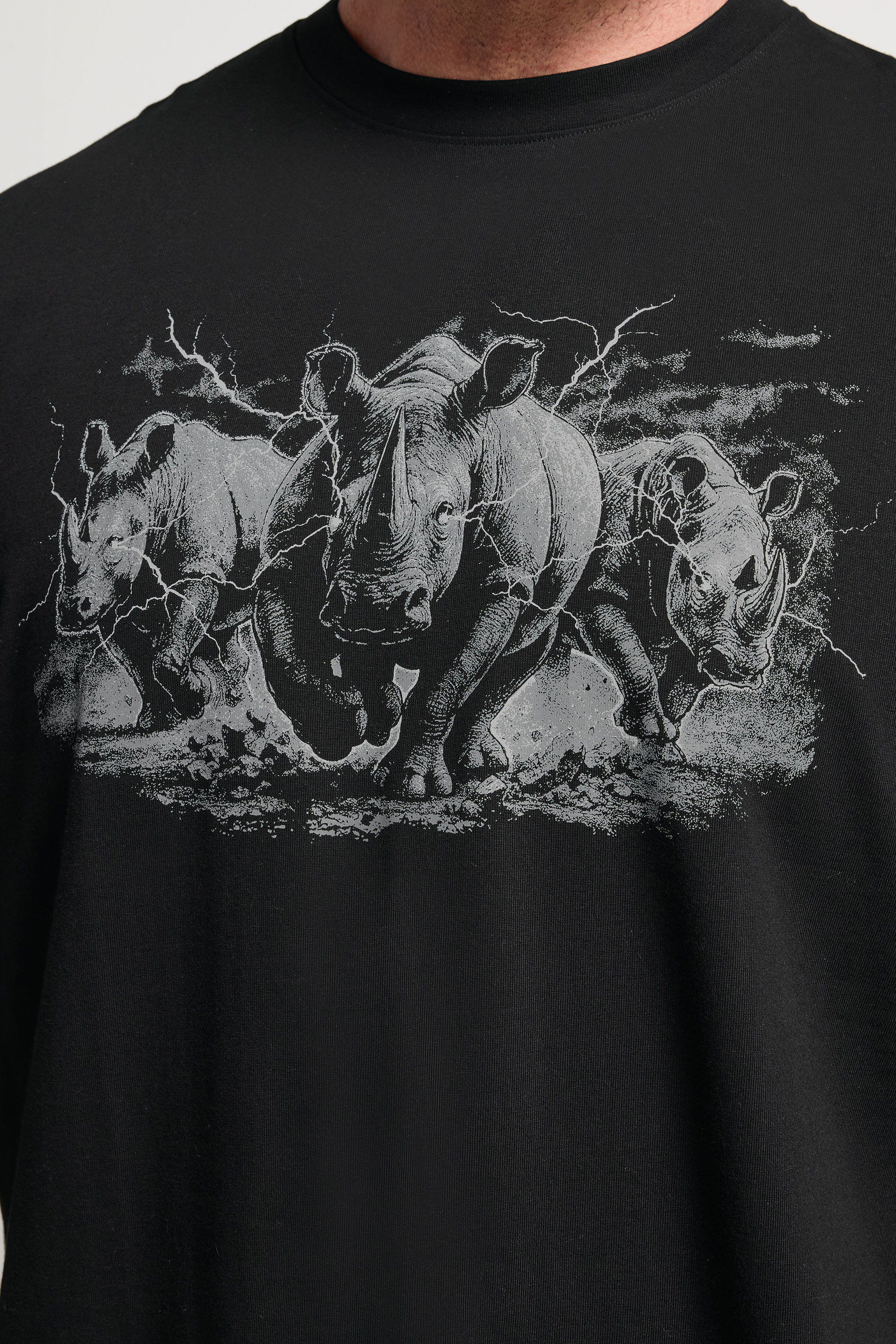 BadRhino Big & Tall Black Extra Long Rhino Graphic T-Shirt | BadRhino 4