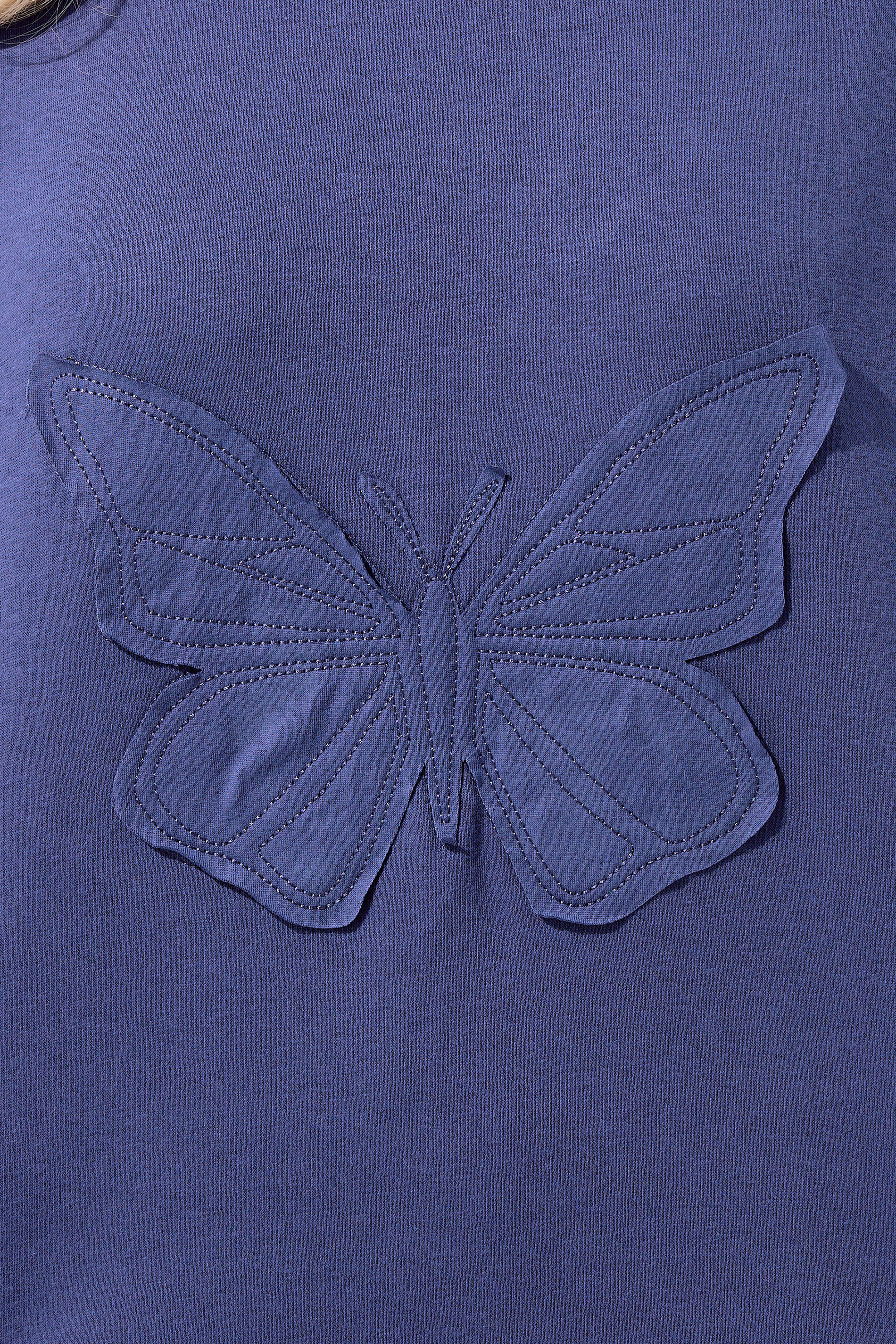 LIMITED COLLECTION Plus Size Purple Embroidered Butterfly Oversized Sweat T-Shirt | Yours Clothing 4