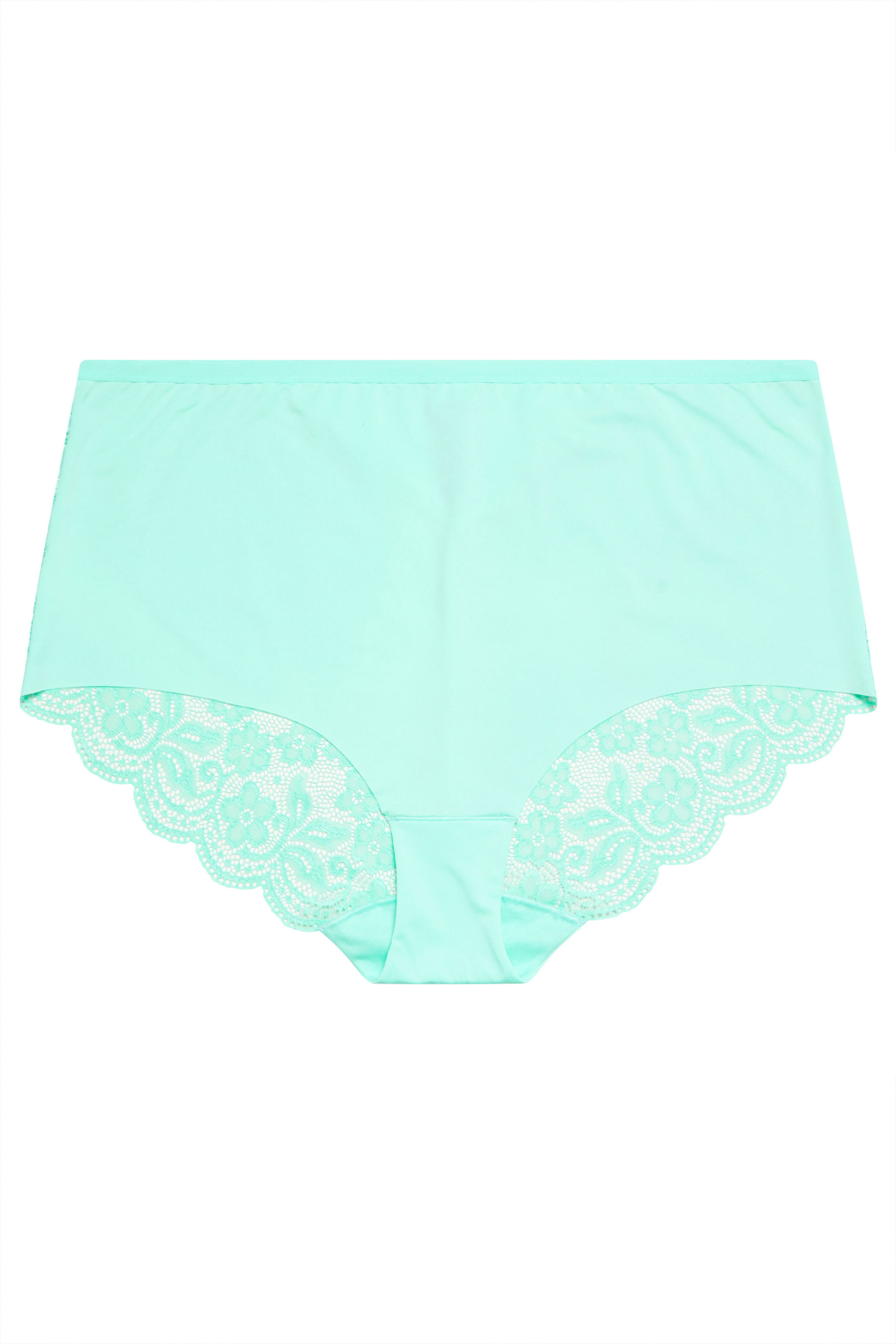 YOURSET 3 PACK Curve Plus Size Blue & White Lace Back High Waisted Knickers | Yours Clothing 7