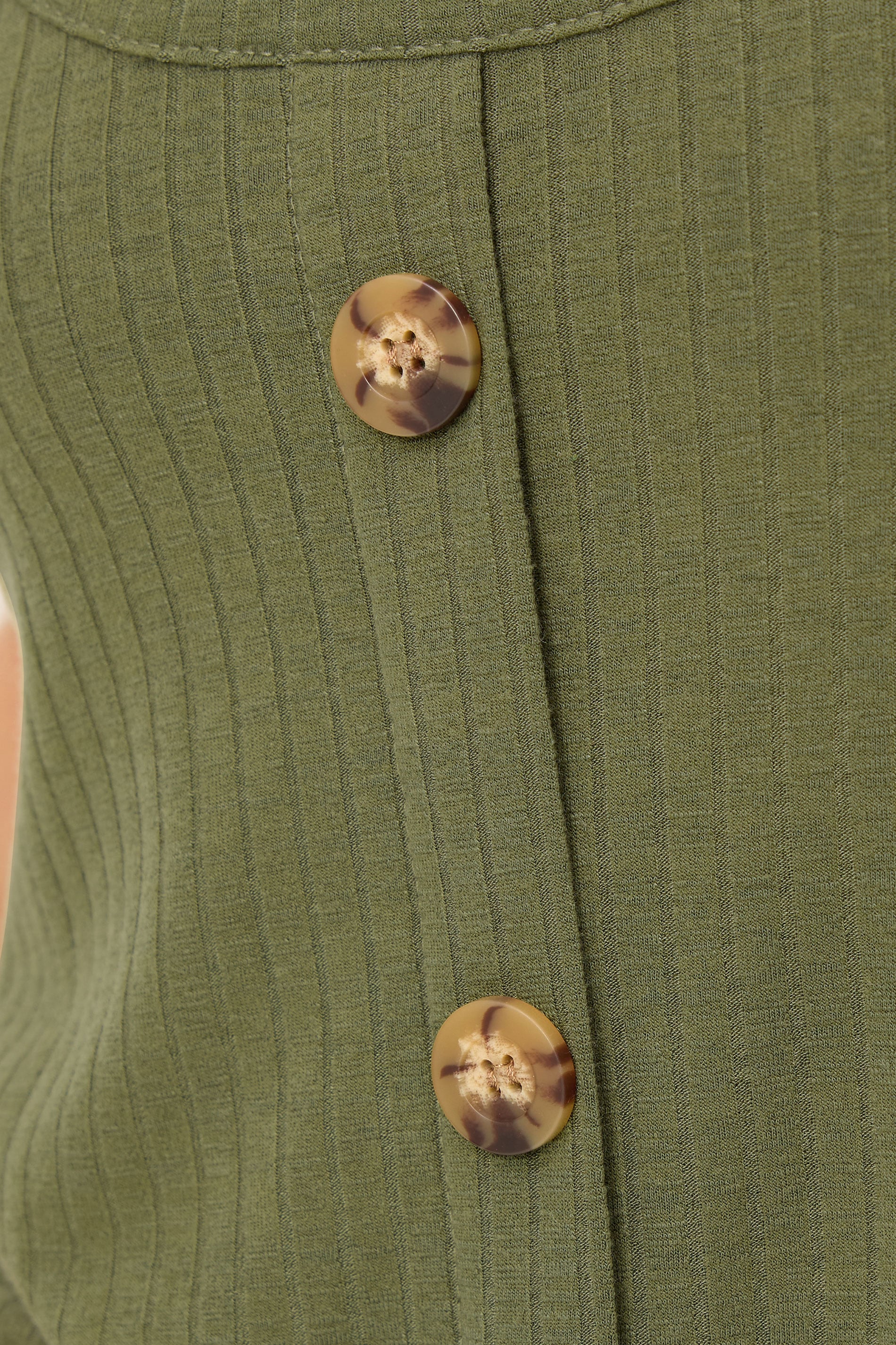 PixieGirl Petite Women's Khaki Green Button Front Sleeveless Dress | PixieGirl 4