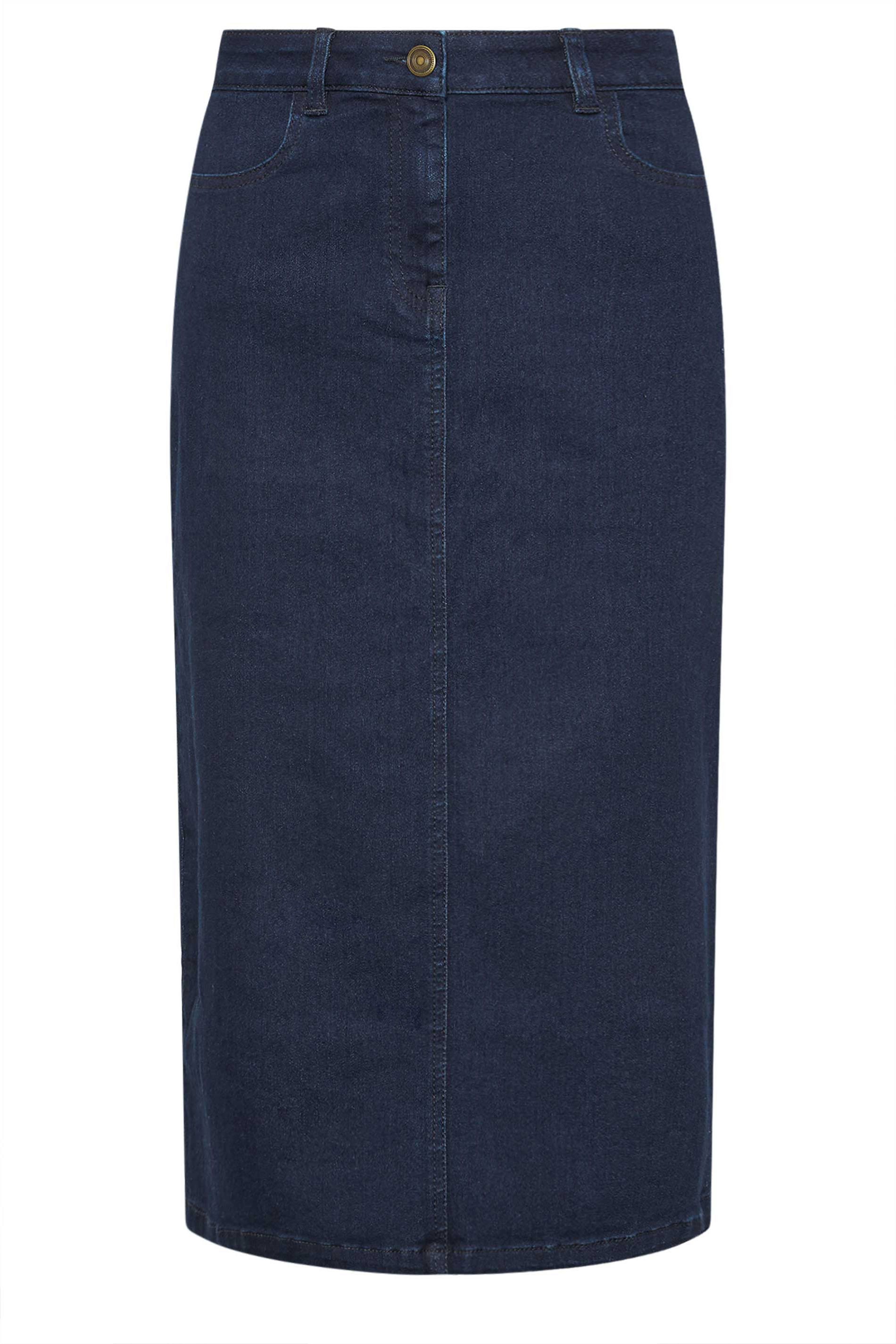 M&Co Petite Indigo Blue Midi Denim Skirt | M&Co 5