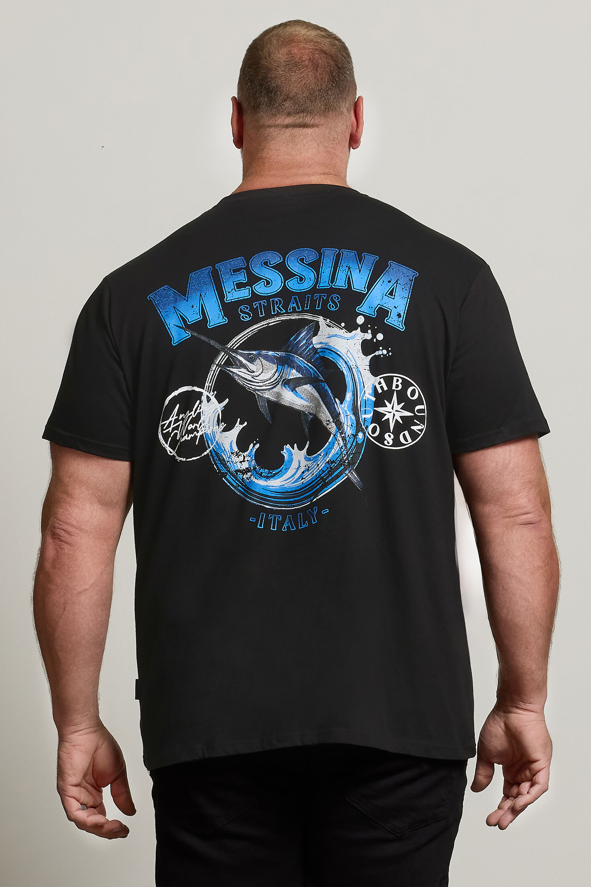 BadRhino Big & Tall Black 'Messina Straits' Graphic T-Shirt | BadRhino 2