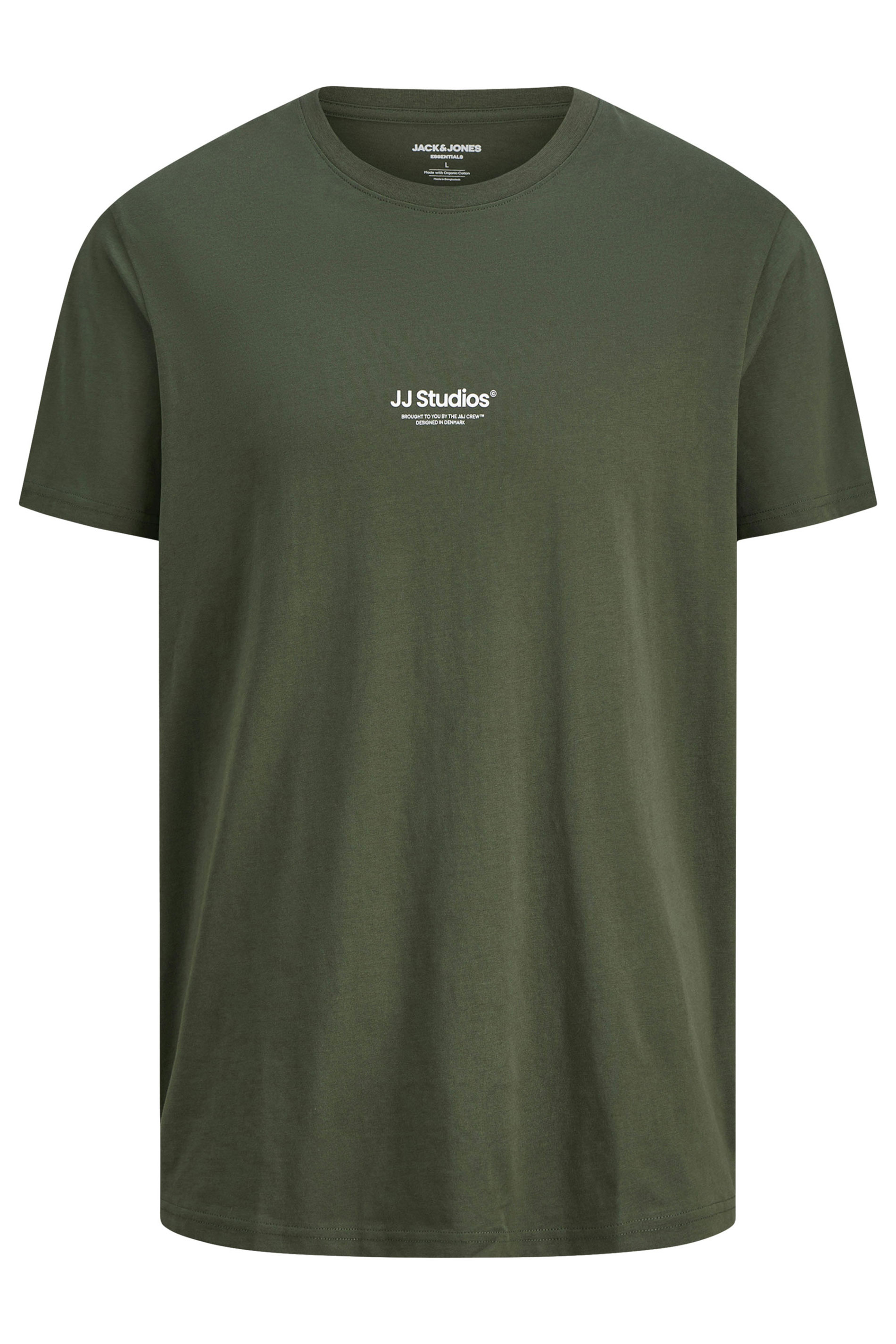 JACK & JONES Big & Tall Green JJ Studio T-Shirt | BadRhino 2