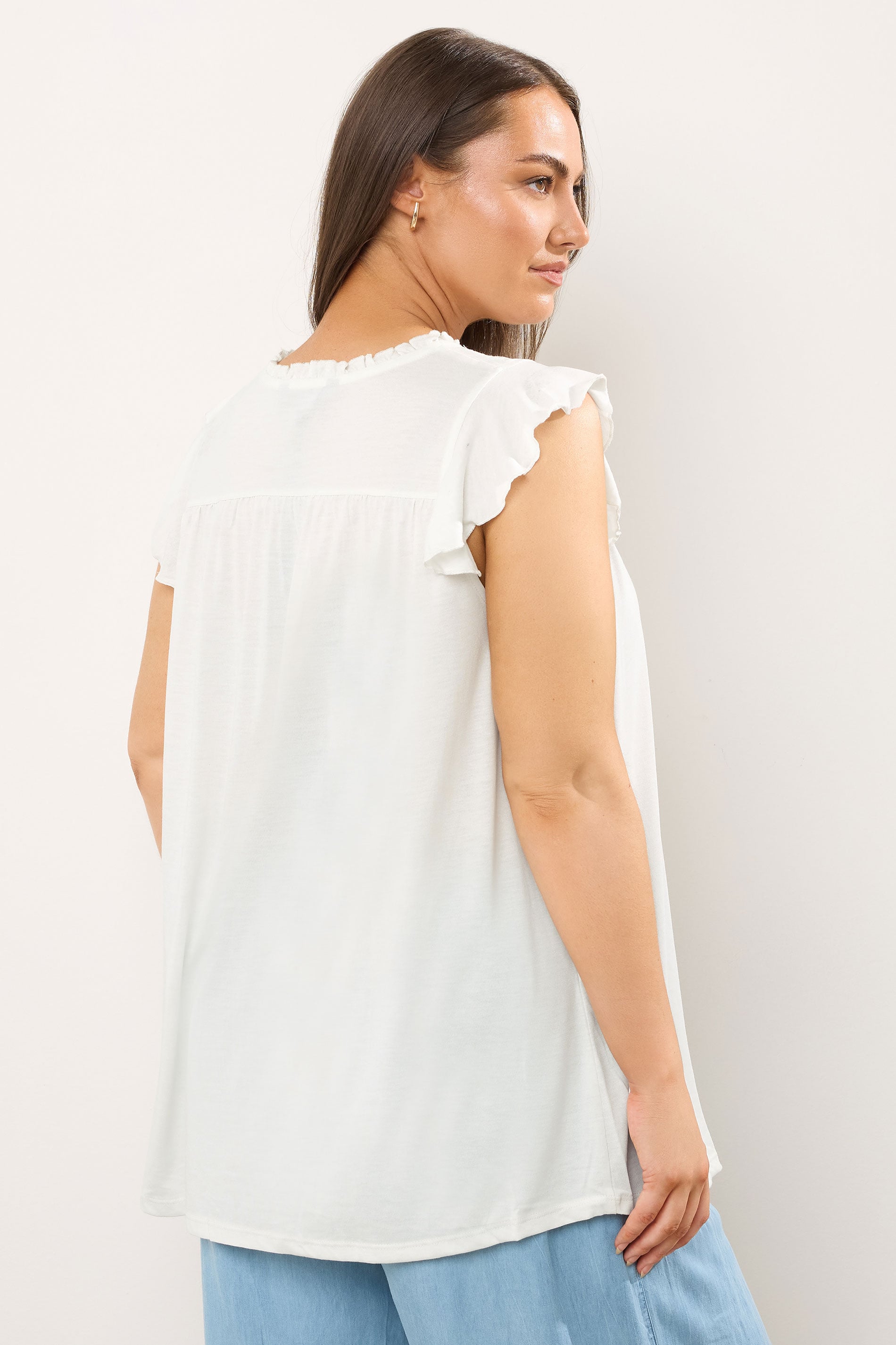 EVANS Plus Size White Cutwork Tie Neck Blouse Modal | Evans 2