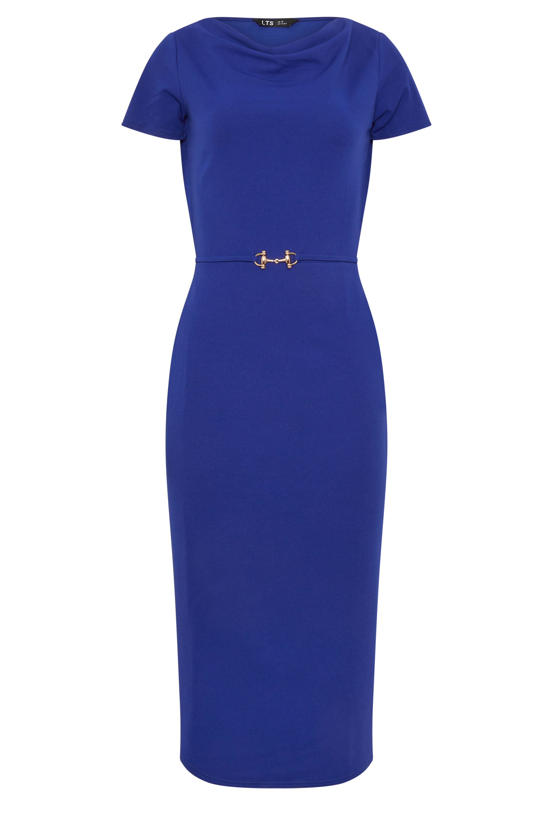 LTS Tall Women's Cobalt Blue Scuba Buckle Midi Dress | Long Tall Sally 5