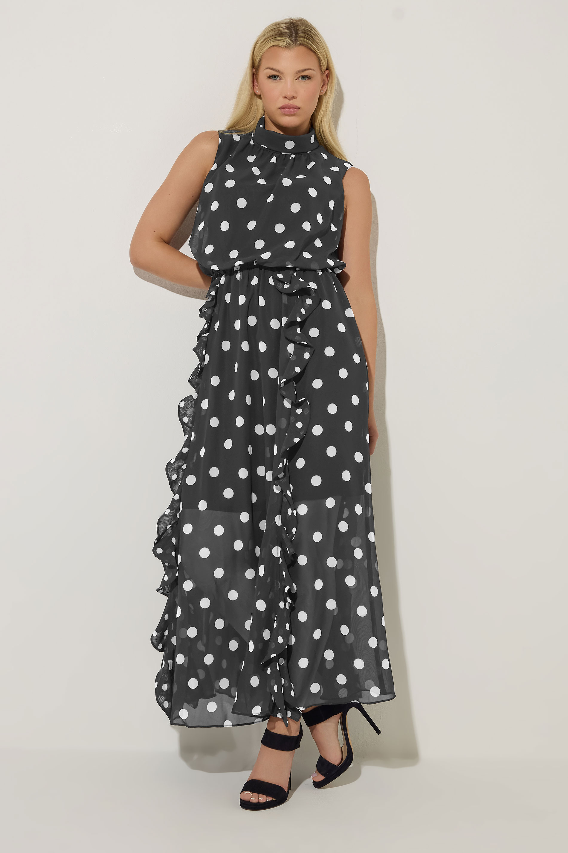 STAR Black Polka Dot Maxi Dress | StarByJM 1