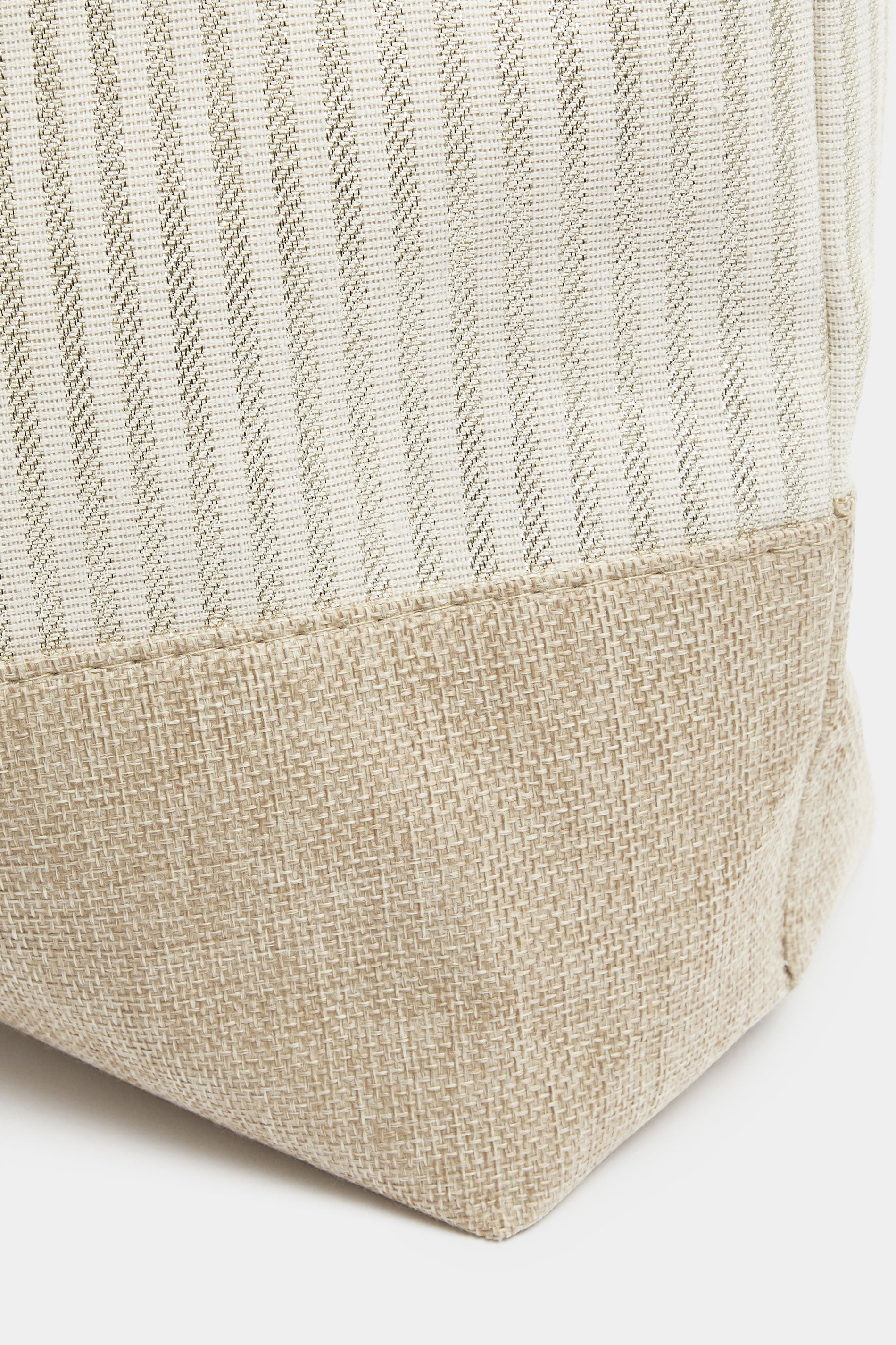 Brown & Gold Striped Rope Tote Bag | Yours Clothing 8