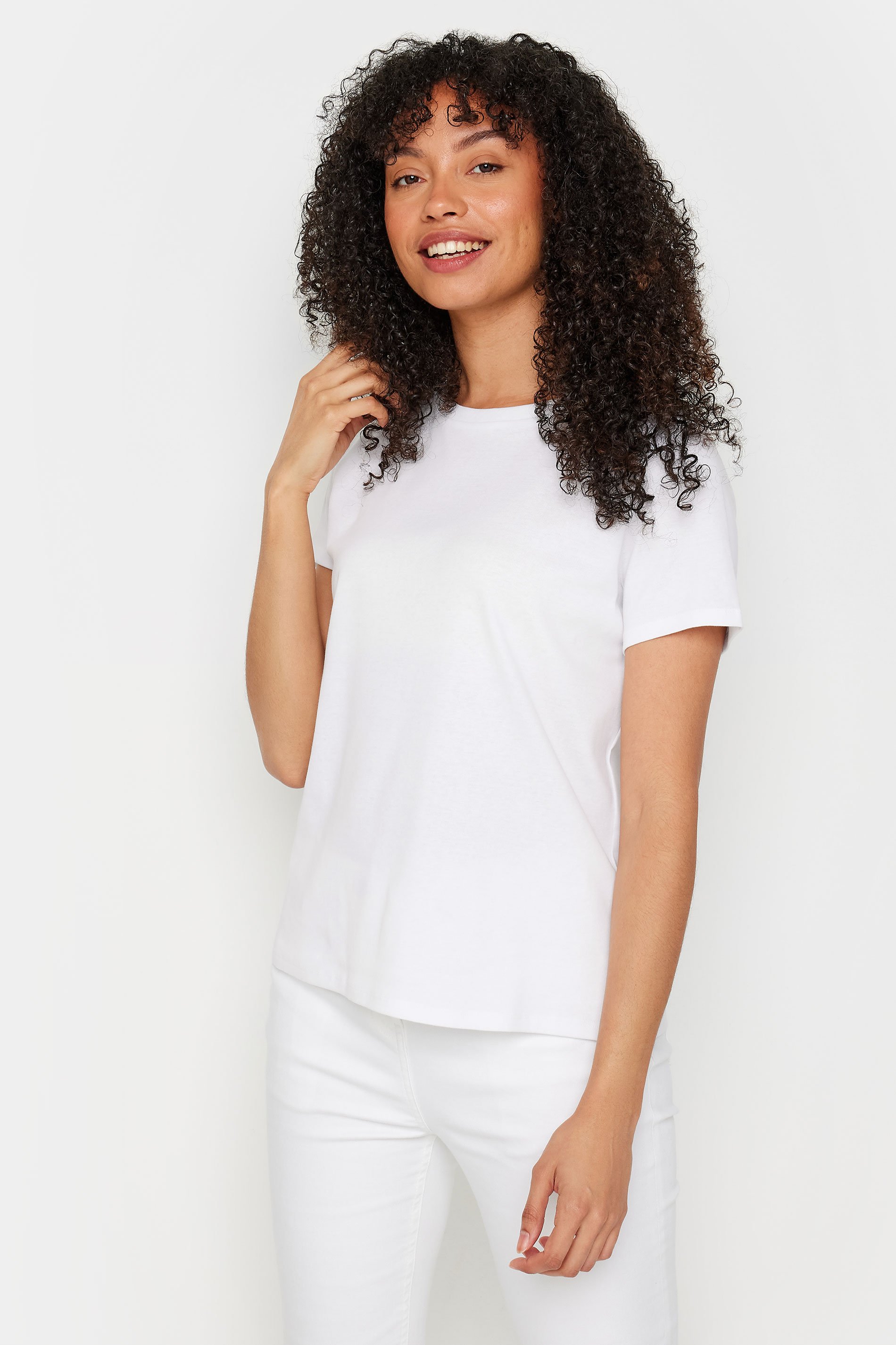 M&Co White Crew Neck Cotton T-Shirt | M&Co 1