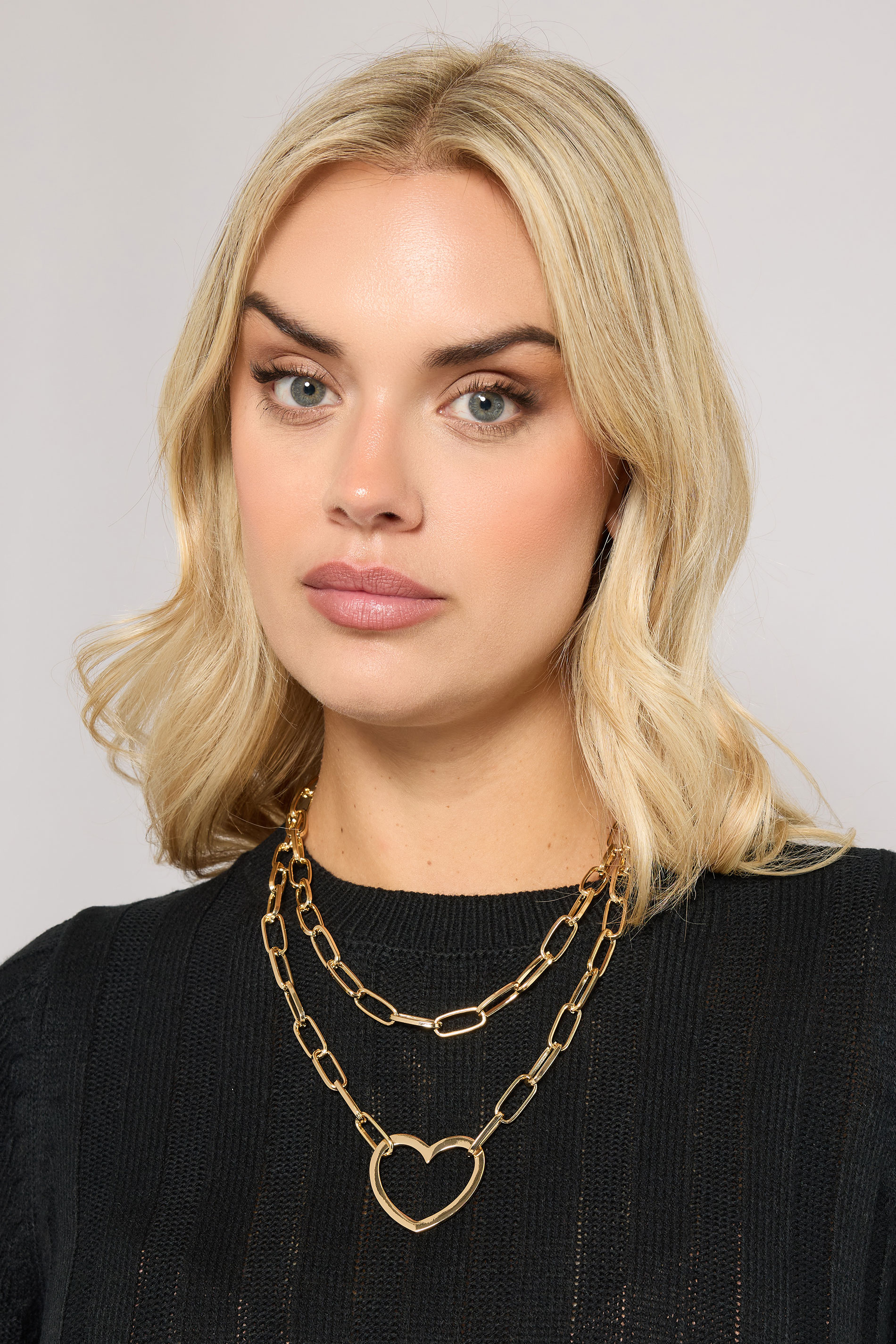 Girls Gold Yours Tone Pendant Heart Layered Chain Necklace Size One
