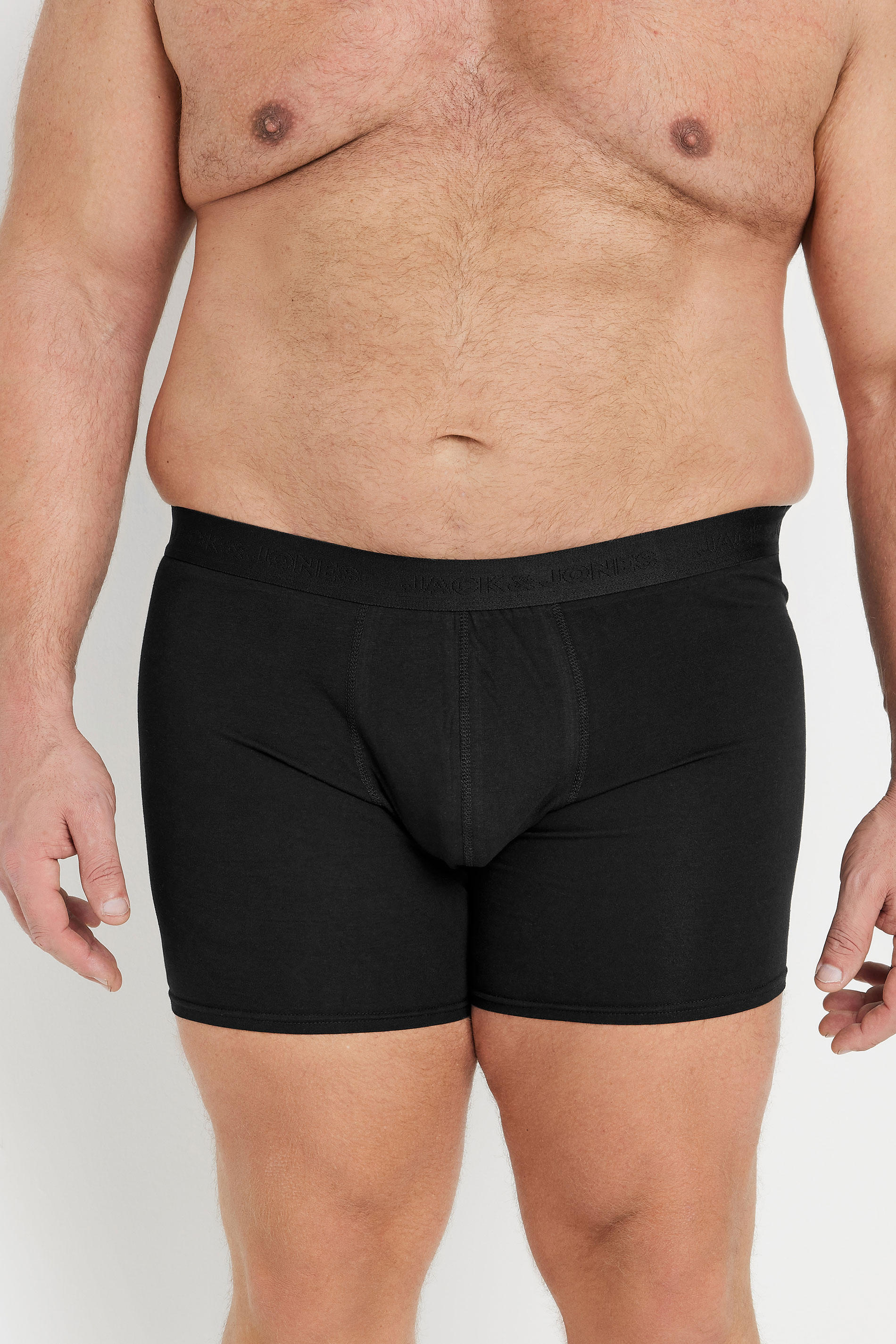 JACK & JONES Big & Tall 5 PACK Tone Black Boxers | BadRhino 2