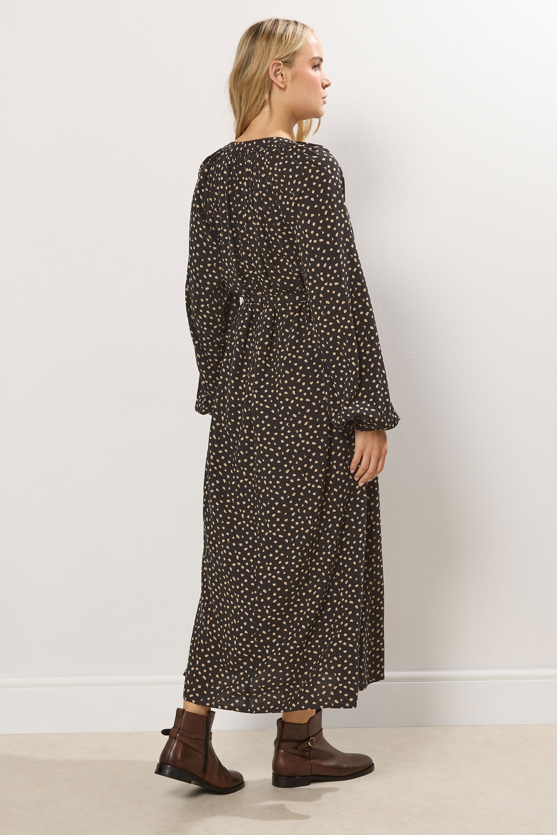 LTS Tall Women's Black Spot Print Maxi Dress | Long Tall Sally 2